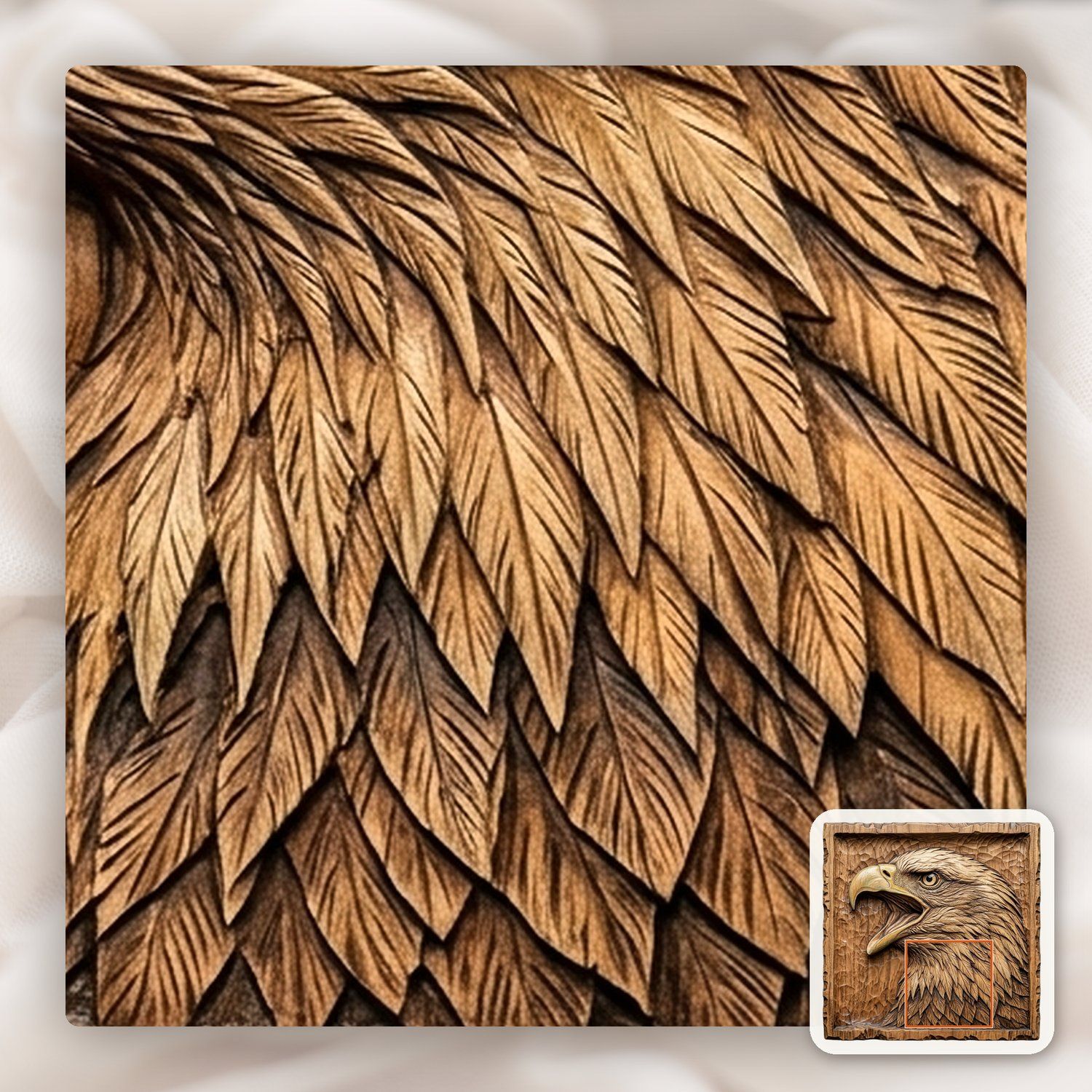 Screaming Bald Eagle Head Portrait CNC Relief STL bas-relief STL — view 11