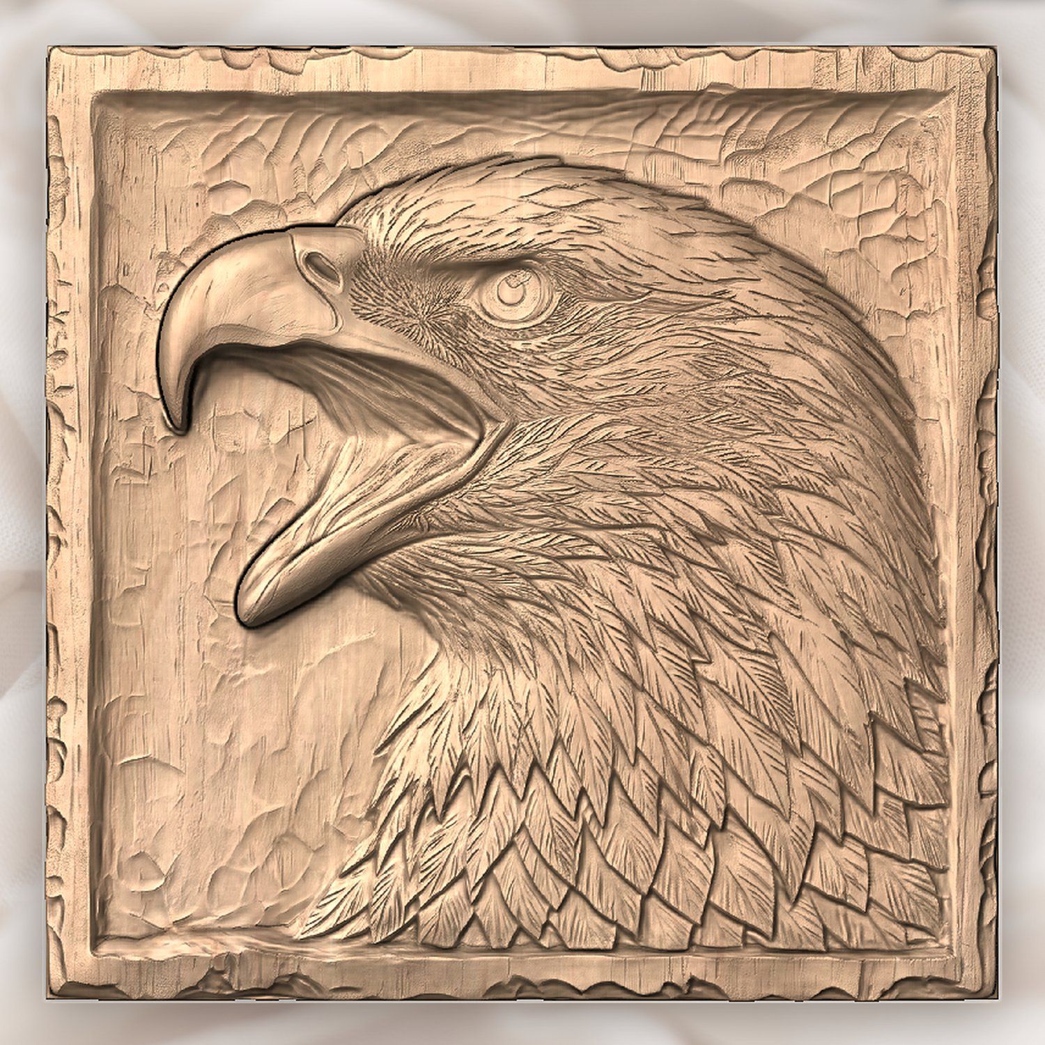 Screaming Bald Eagle Head Portrait CNC Relief STL bas-relief STL — view 4