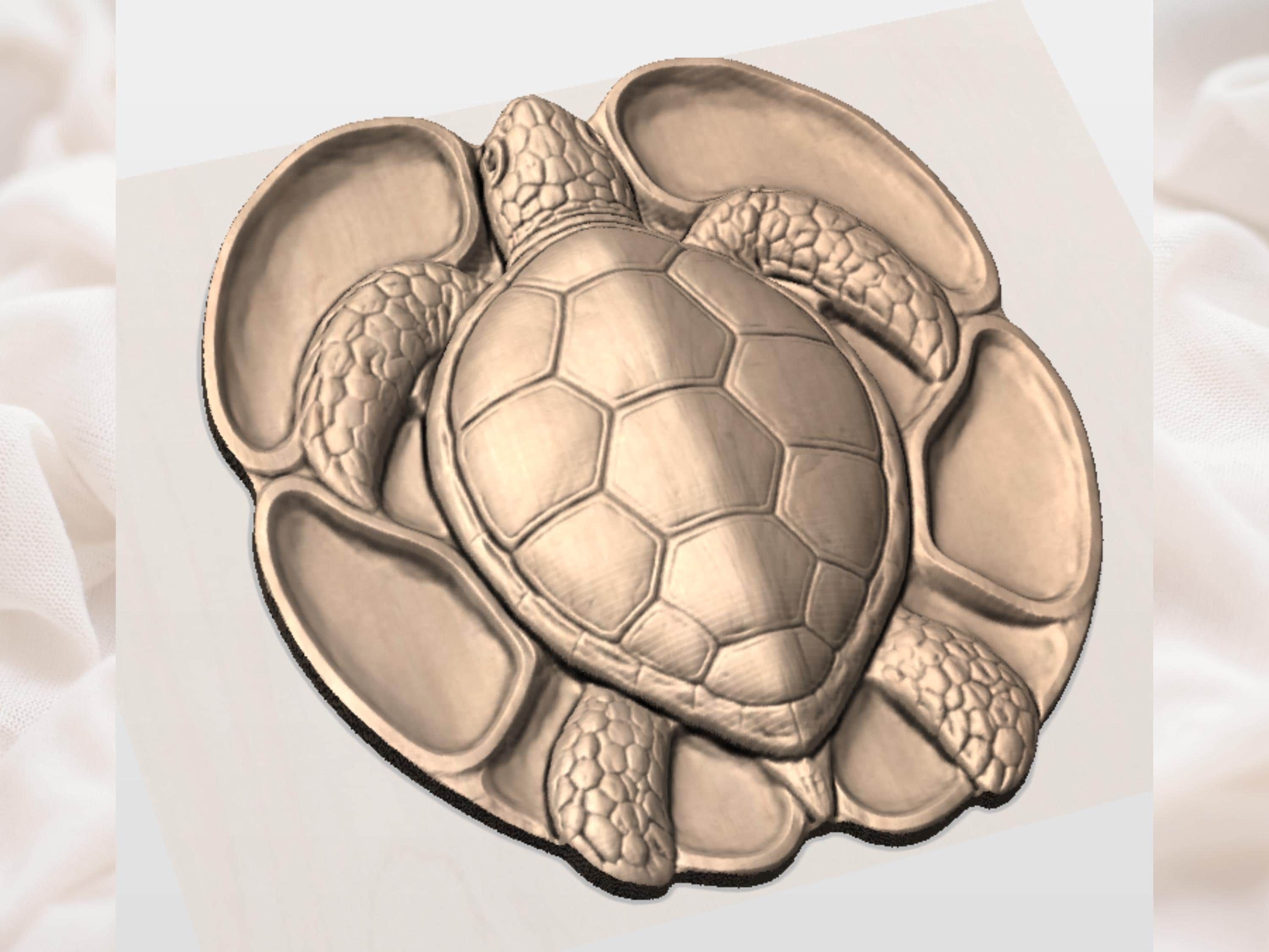 Sea Turtle Tray STL File for CNC Router bas-relief STL — view 8