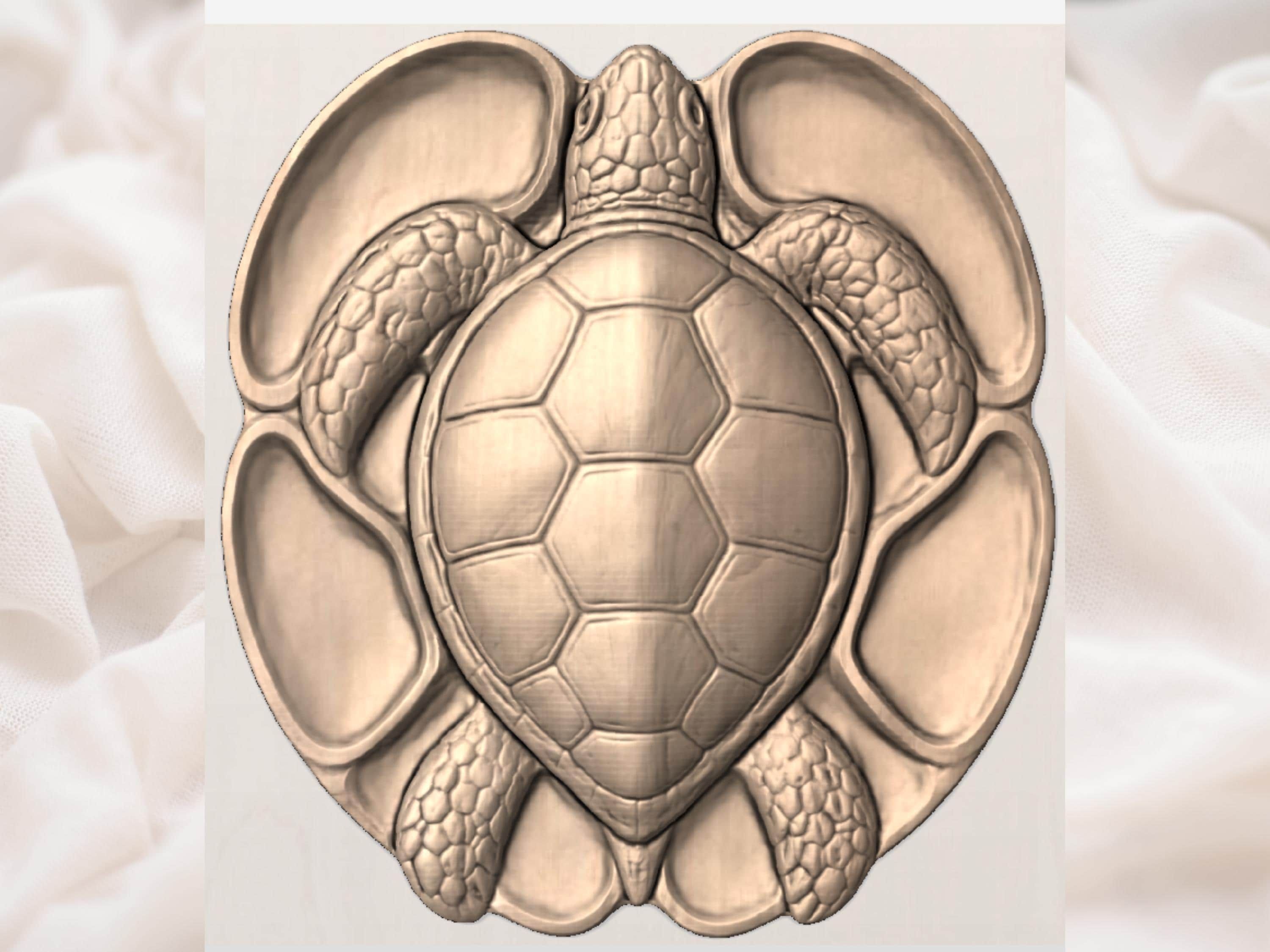 Sea Turtle Tray STL File for CNC Router bas-relief STL — view 9