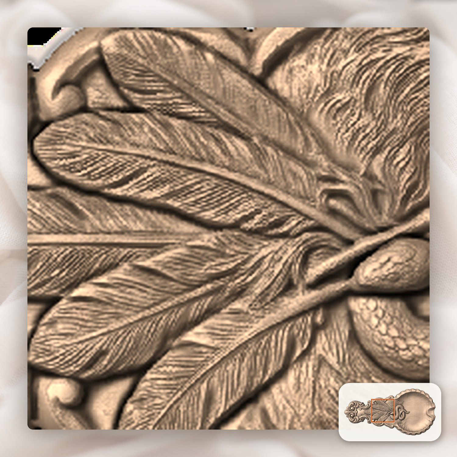 Serpent and Quills  valet tray  CNC Relief STL bas-relief STL — view 8