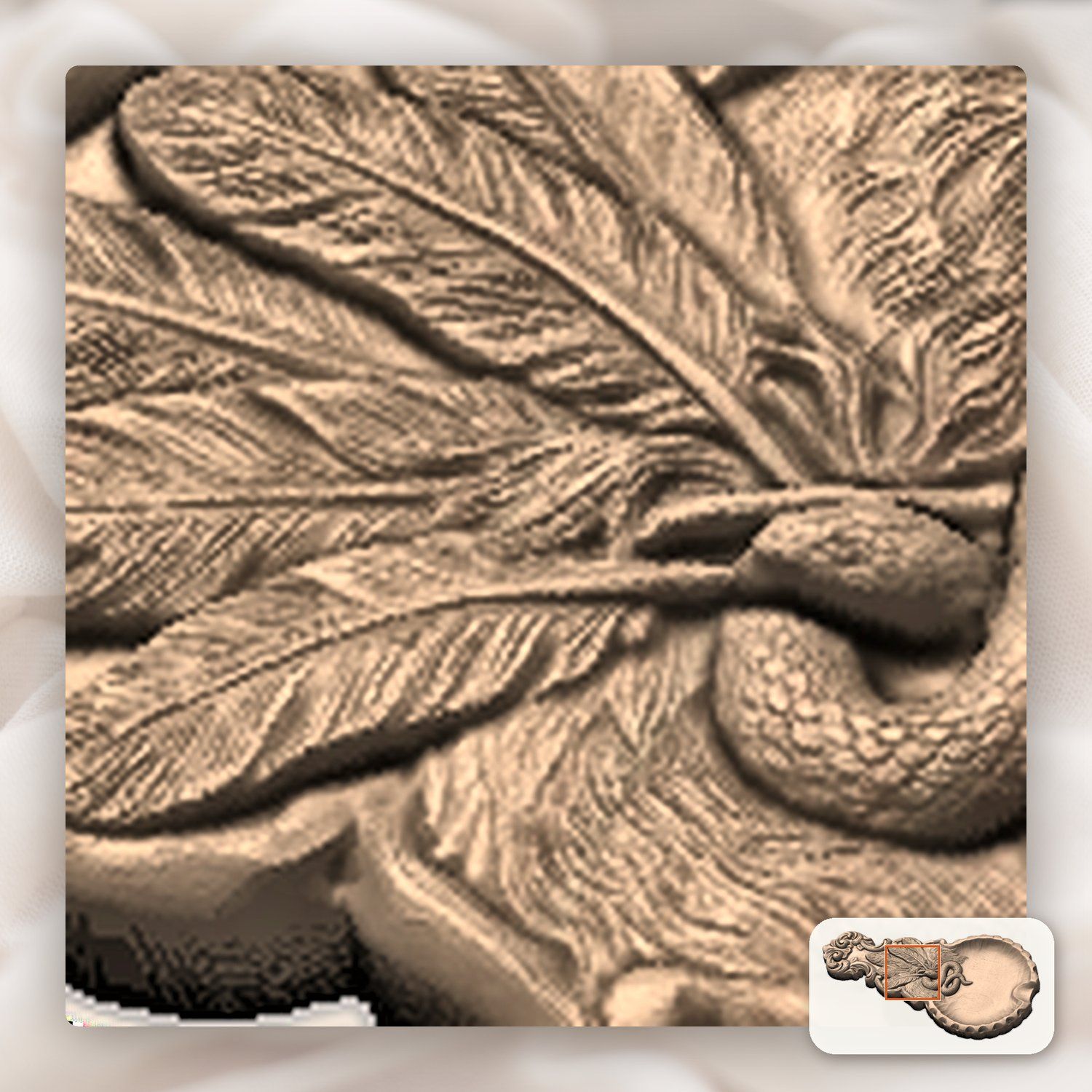 Serpent and Quills  valet tray  CNC Relief STL bas-relief STL — view 10