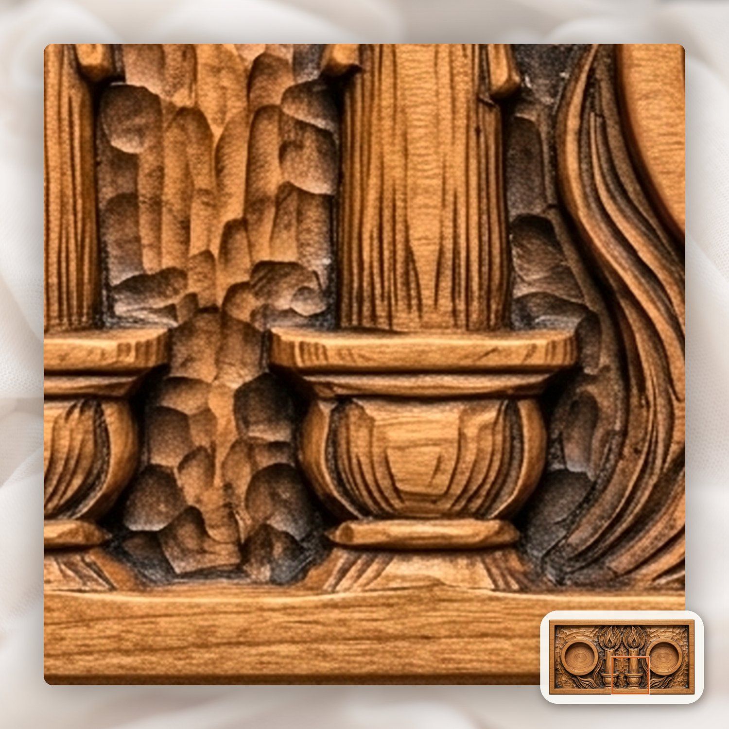 Shabbat Candlesticks Candle Tray CNC Relief STL bas-relief STL — view 11