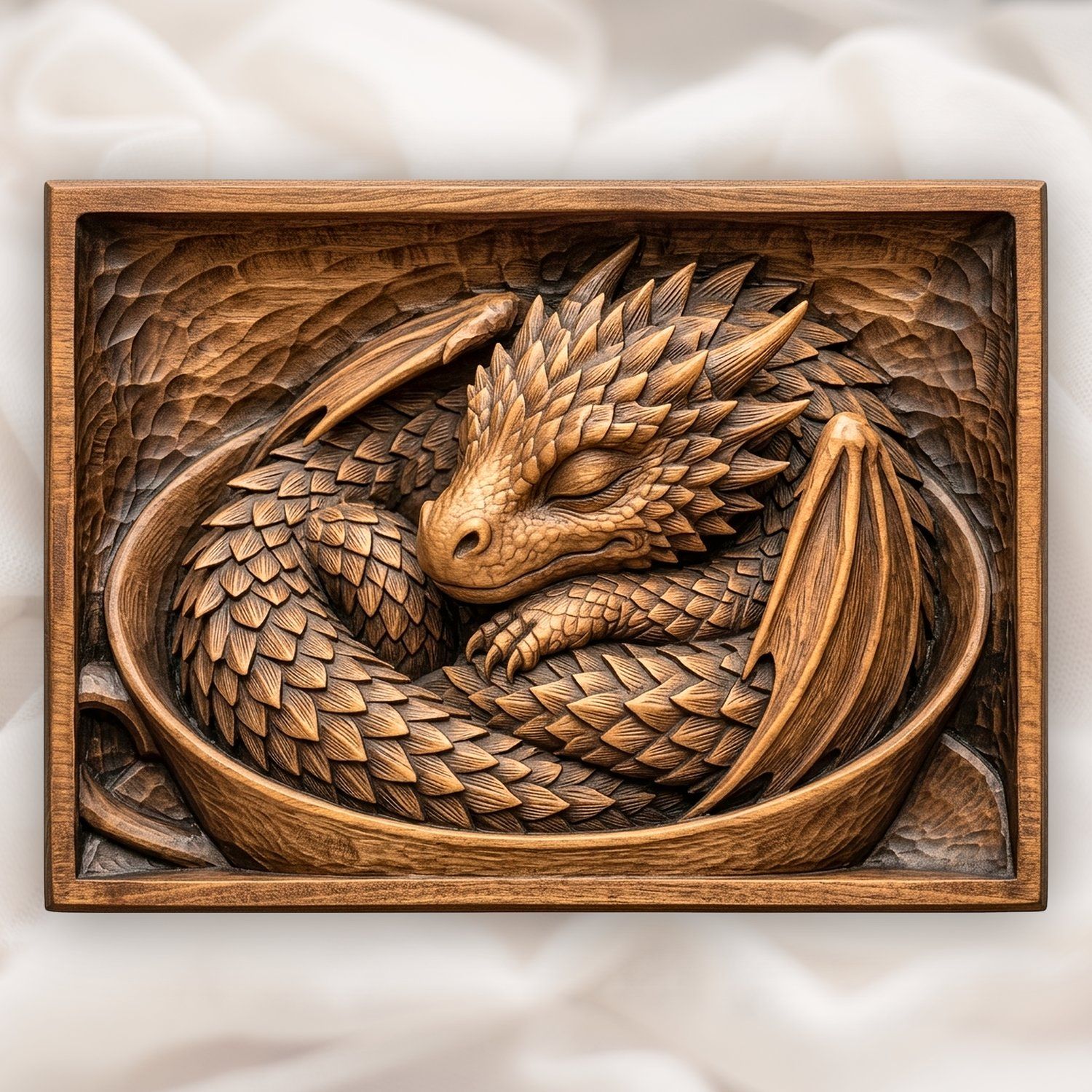 Sleeping Baby Dragon Cup CNC Relief STL bas-relief STL design