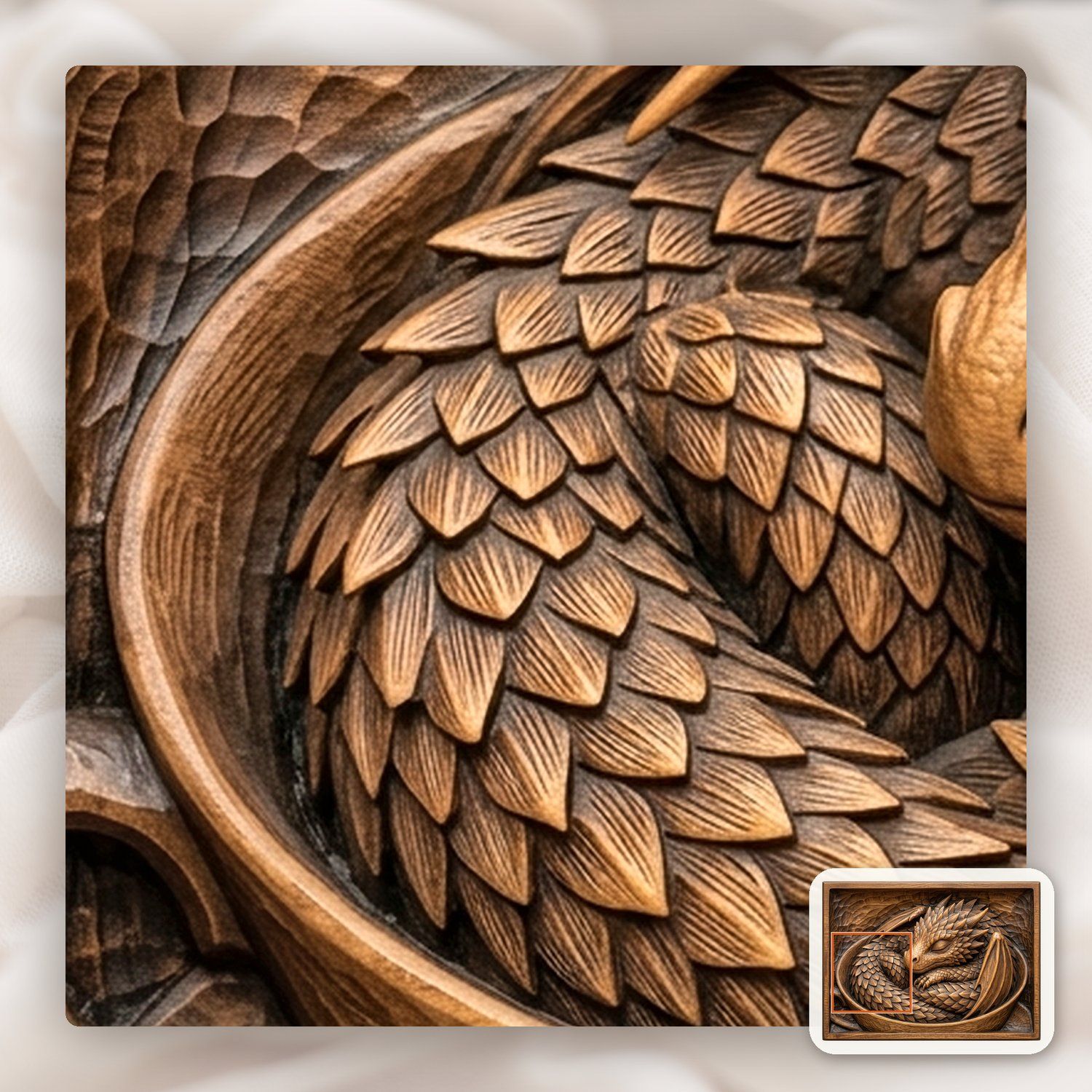 Sleeping Baby Dragon Cup CNC Relief STL bas-relief STL — view 12