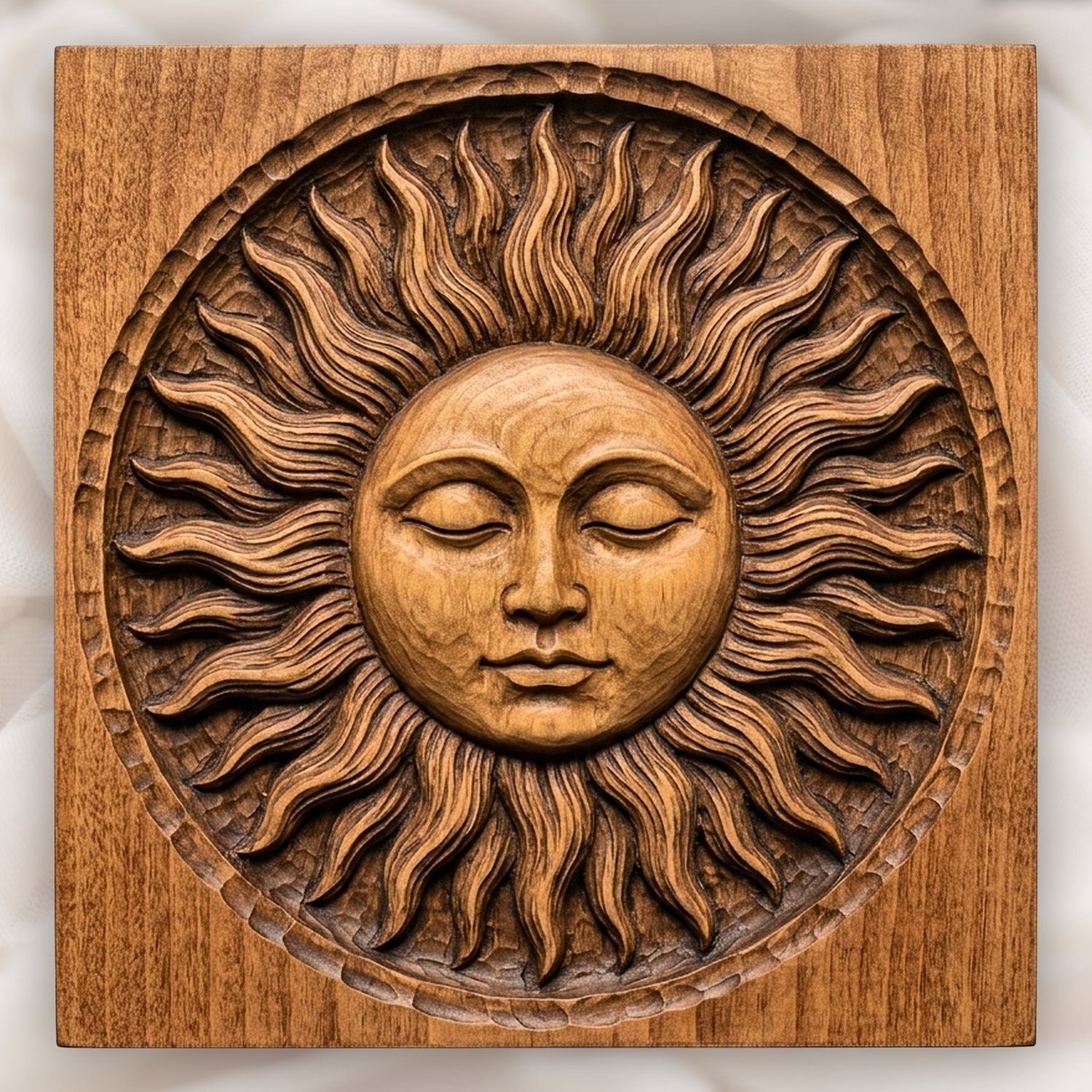 Sleeping Celestial Sun Face CNC Relief STL bas-relief STL design