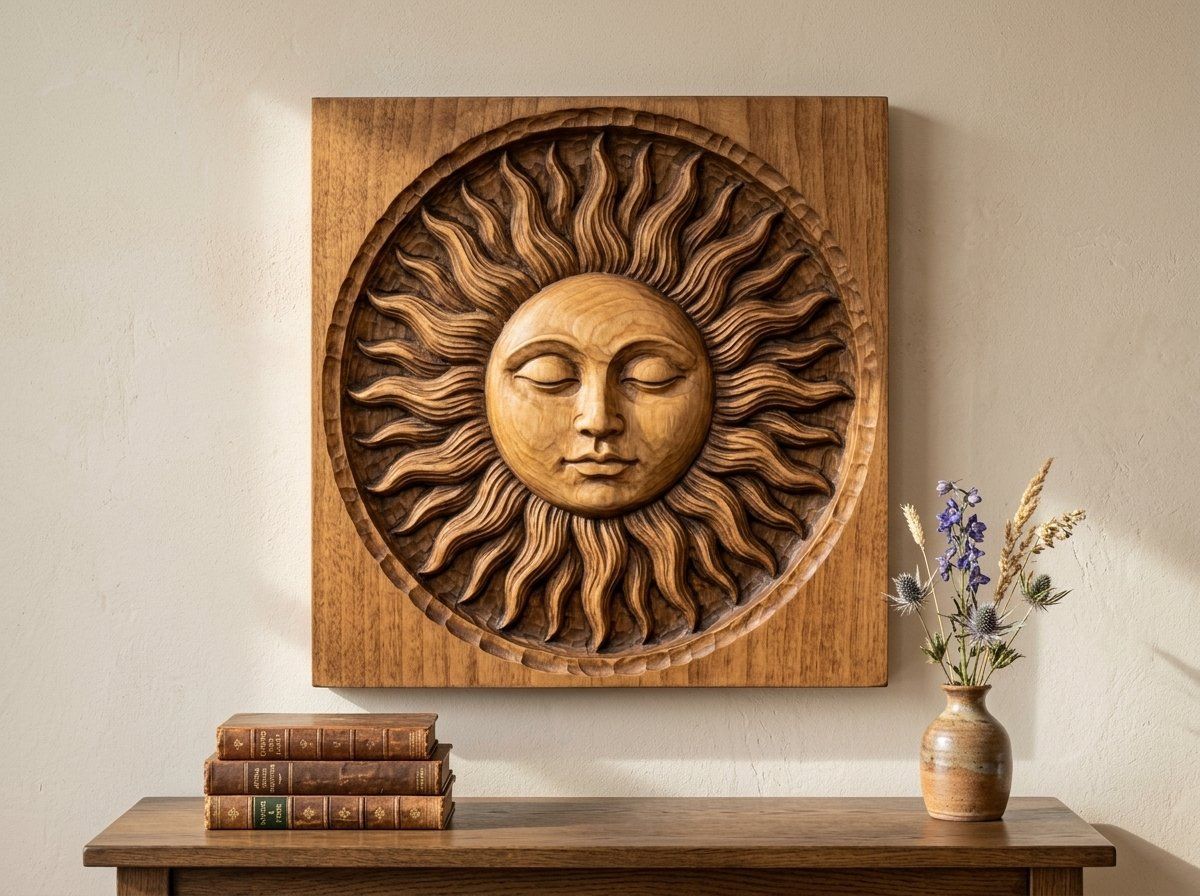 Sleeping Celestial Sun Face CNC Relief STL bas-relief STL — view 12