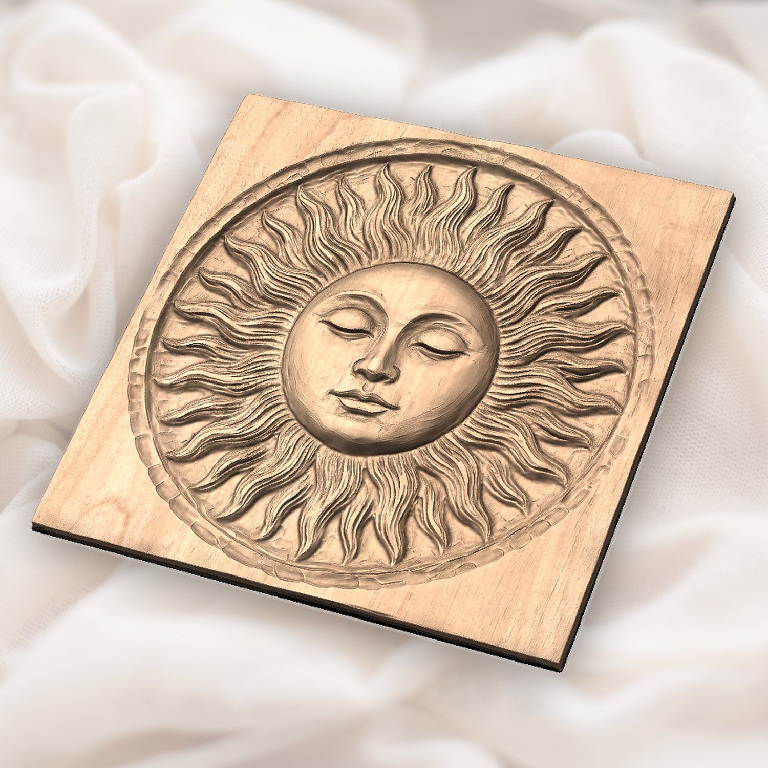 Sleeping Celestial Sun Face CNC Relief STL bas-relief STL — view 5