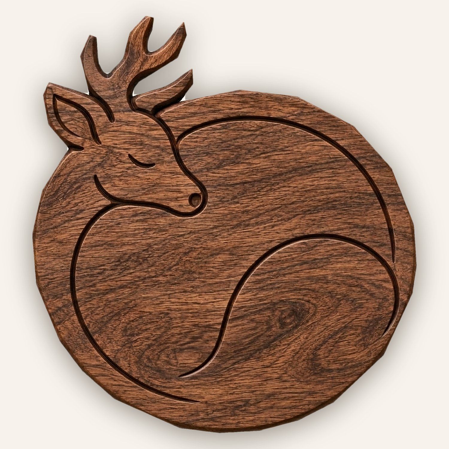 Sleeping Deer Forest Wildlife CNC Relief STL bas-relief STL design
