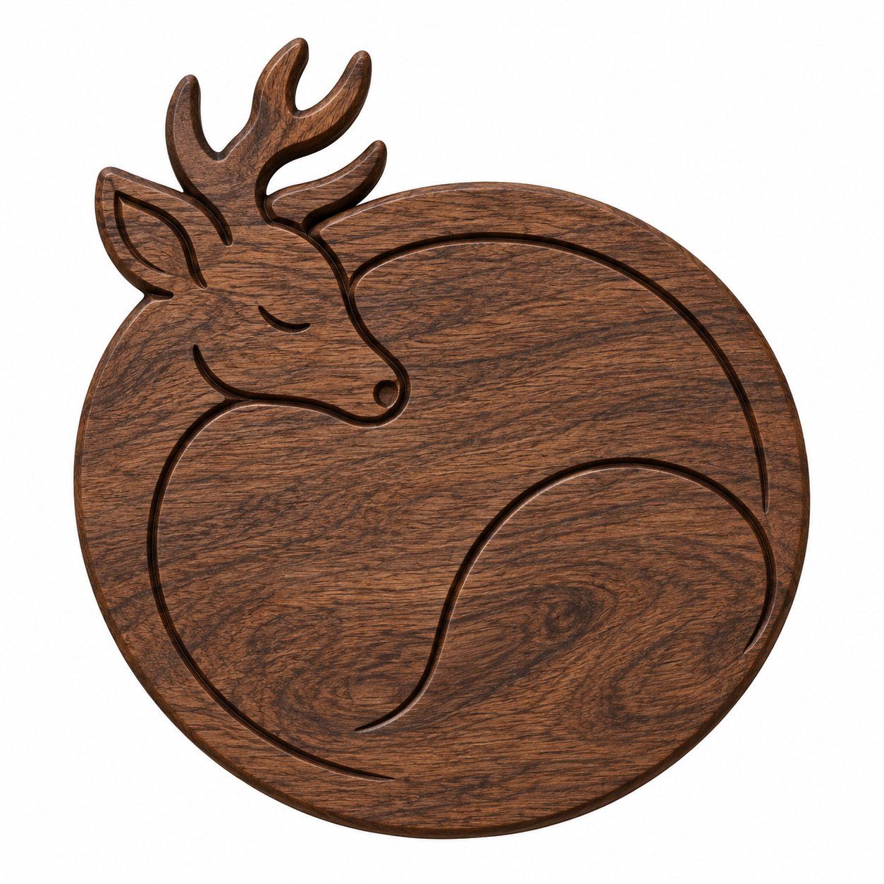 Sleeping Deer Forest Wildlife CNC Relief STL bas-relief STL — view 12