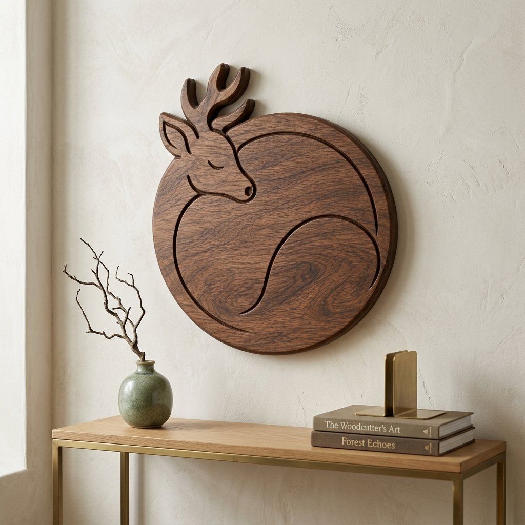 Sleeping Deer Forest Wildlife CNC Relief STL bas-relief STL — view 14