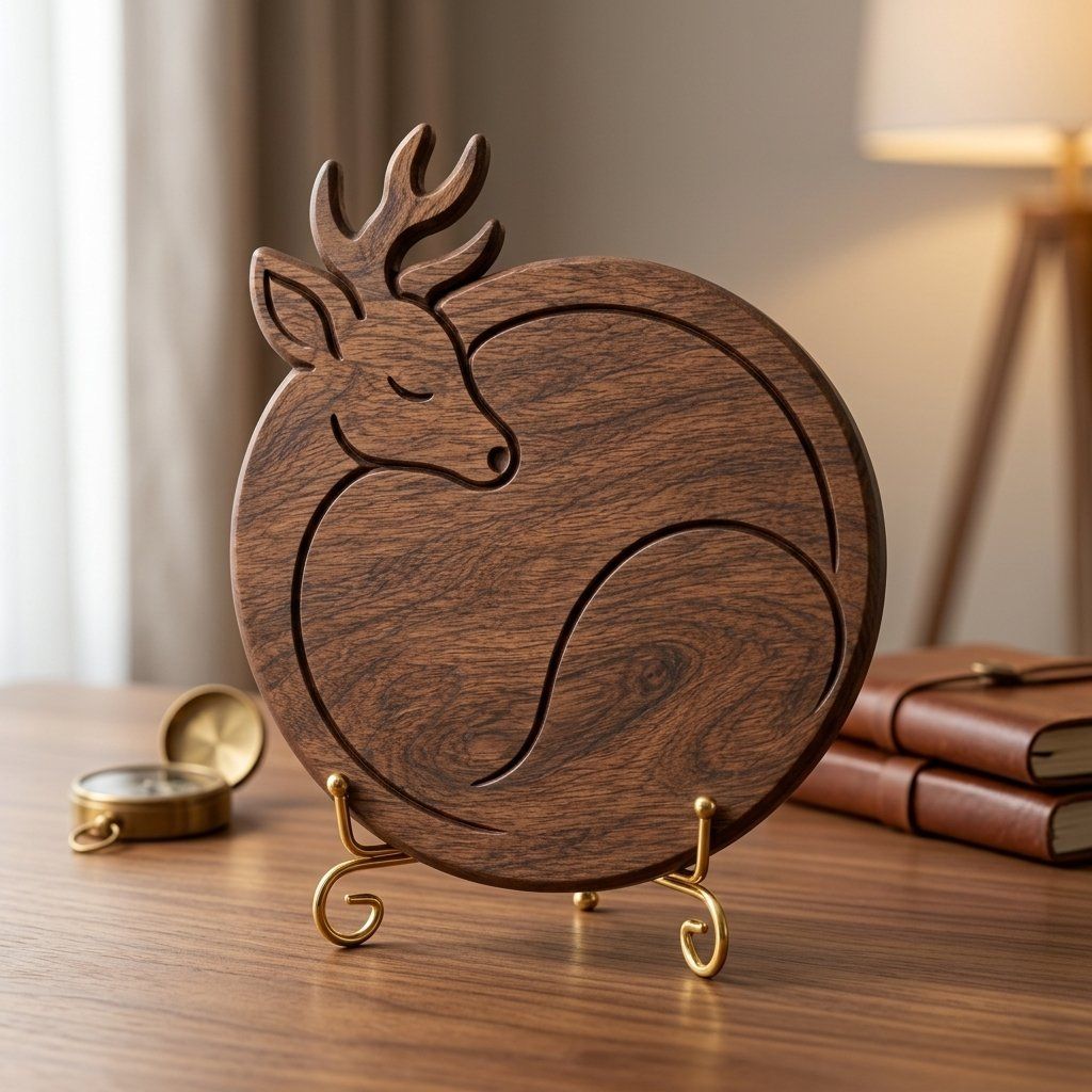 Sleeping Deer Forest Wildlife CNC Relief STL bas-relief STL — view 2