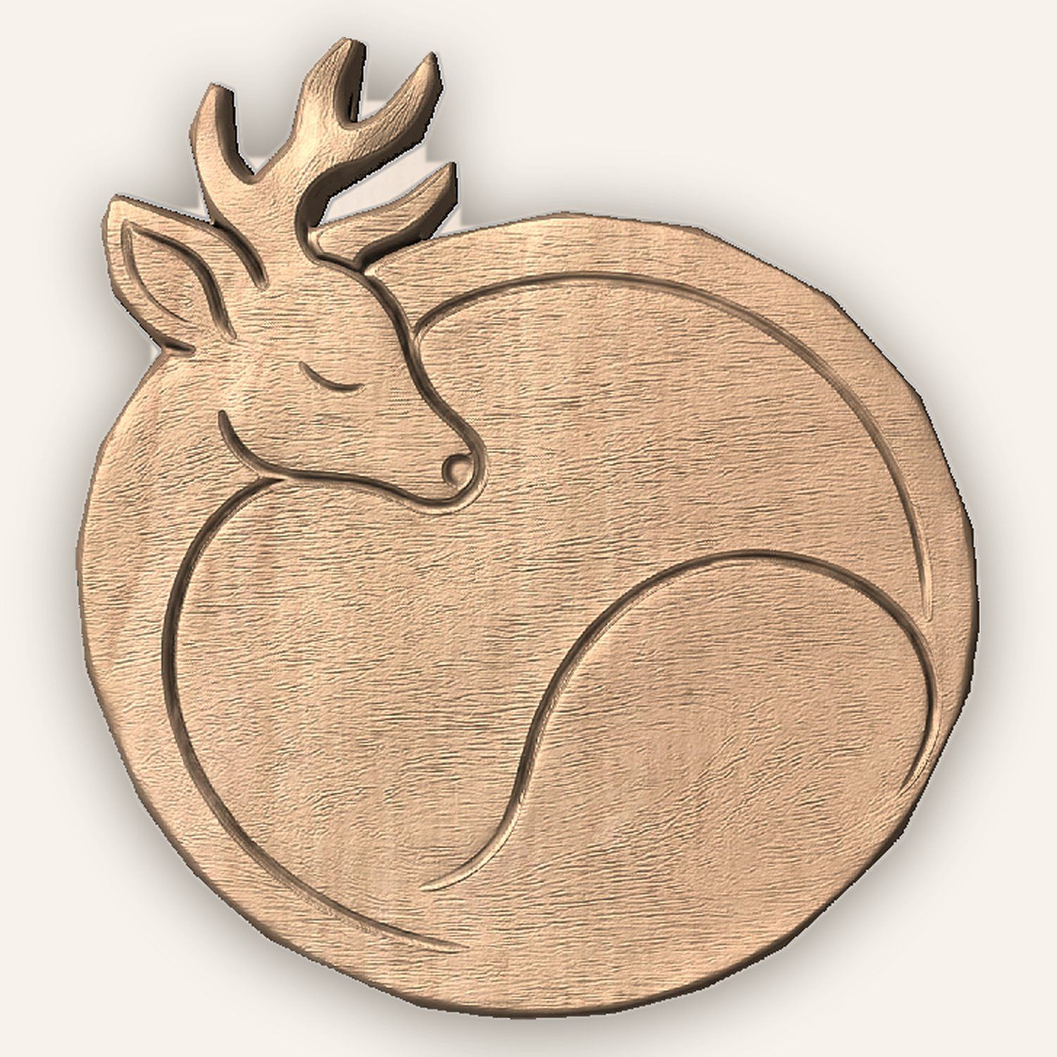 Sleeping Deer Forest Wildlife CNC Relief STL bas-relief STL — view 3