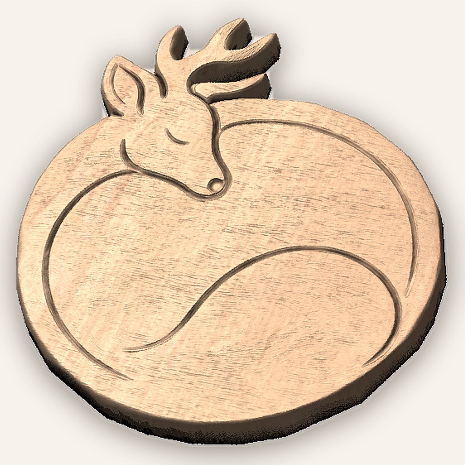 Sleeping Deer Forest Wildlife CNC Relief STL bas-relief STL — view 4
