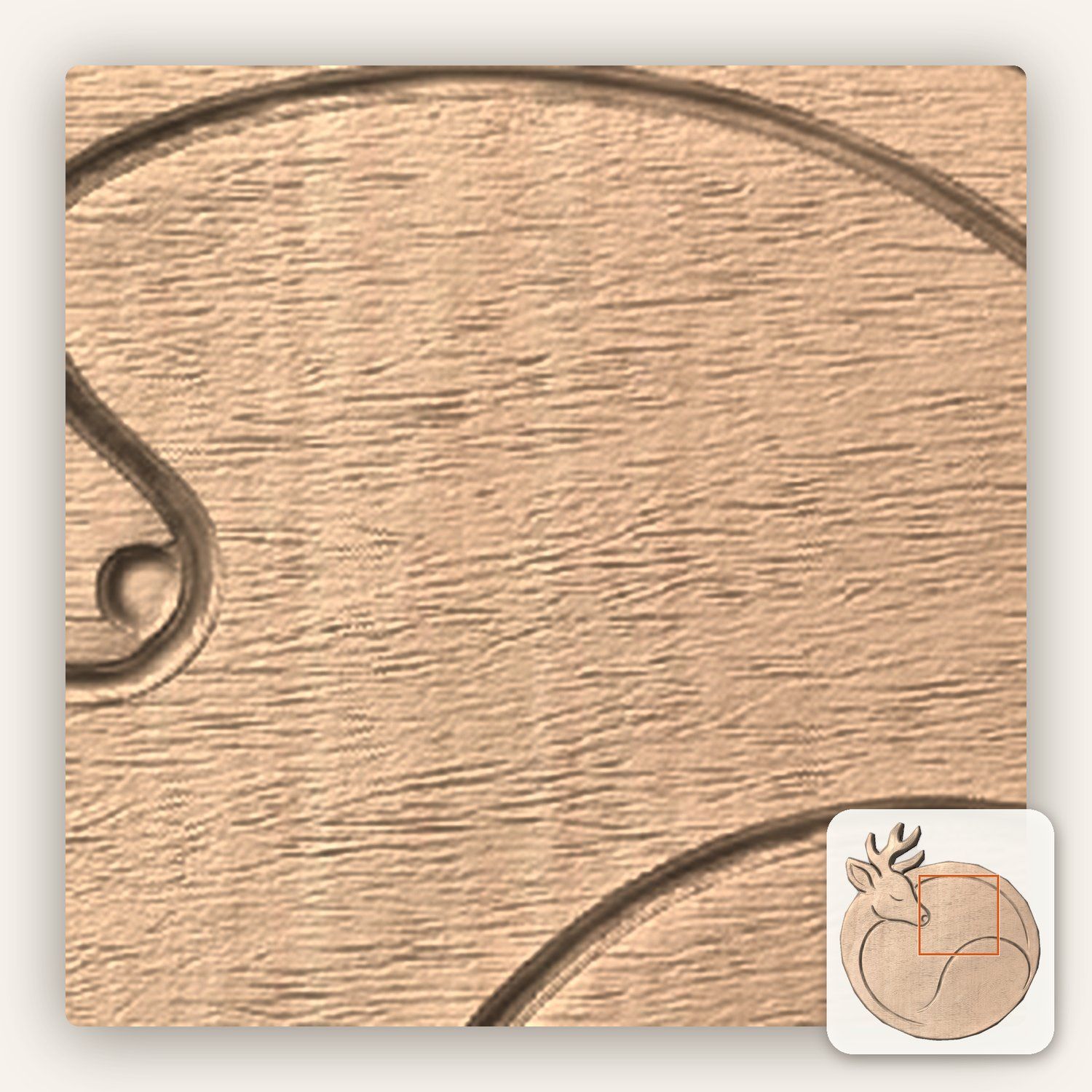 Sleeping Deer Forest Wildlife CNC Relief STL bas-relief STL — view 7
