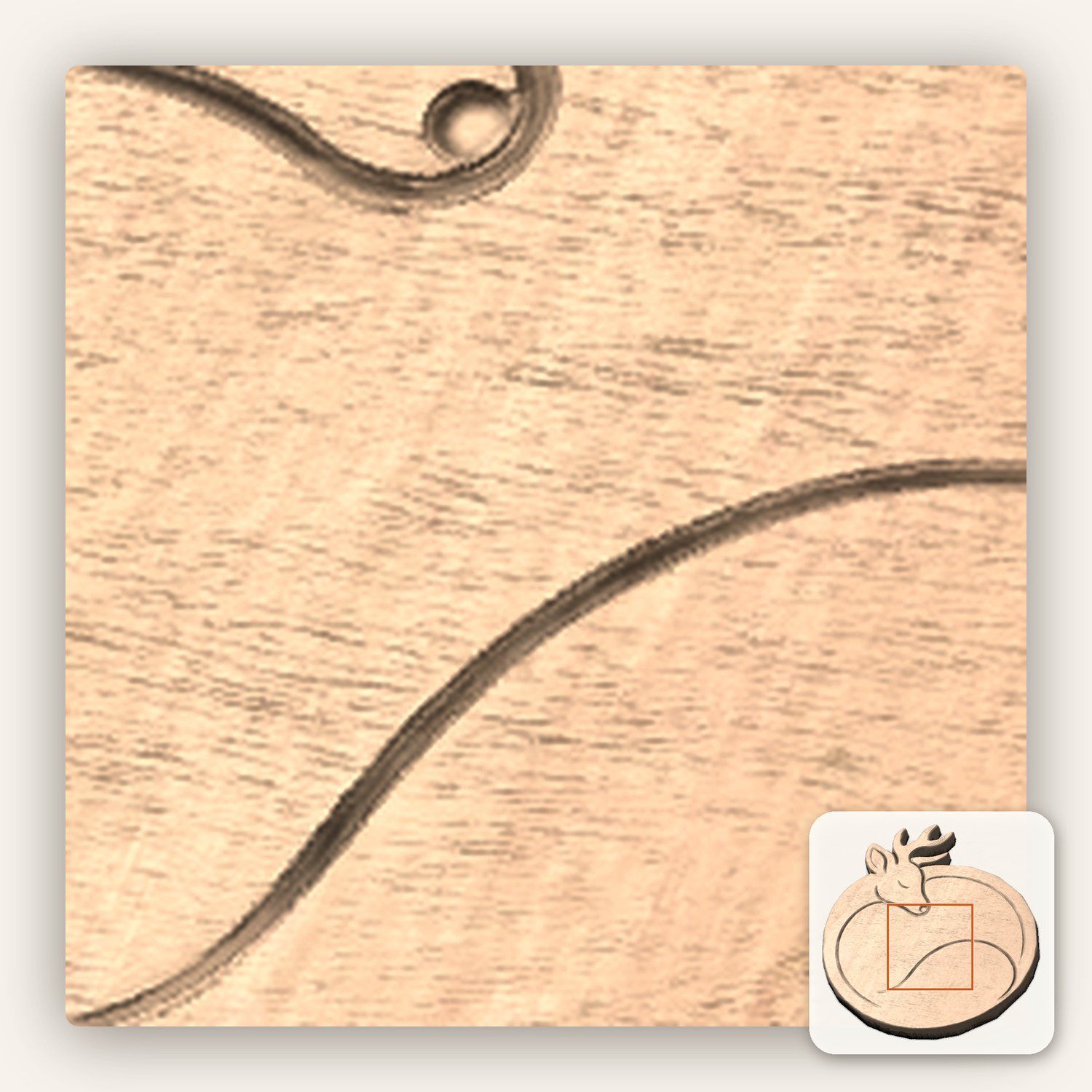 Sleeping Deer Forest Wildlife CNC Relief STL bas-relief STL — view 9