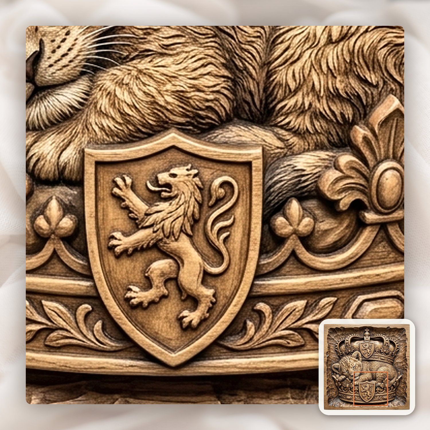 Jesus Sleeping Lion Cub Royal Crown CNC Relief STL bas-relief STL — view 13