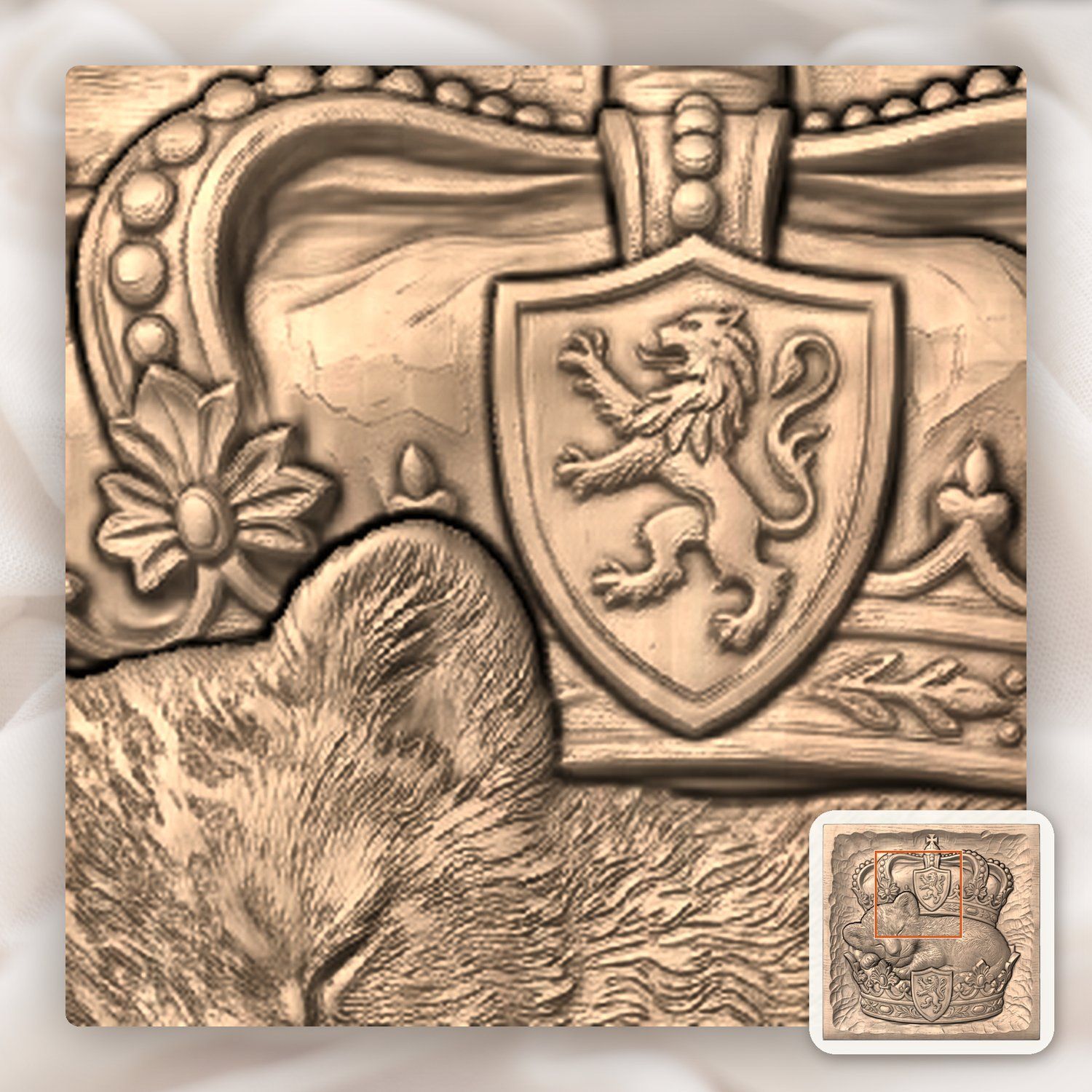 Jesus Sleeping Lion Cub Royal Crown CNC Relief STL bas-relief STL — view 7
