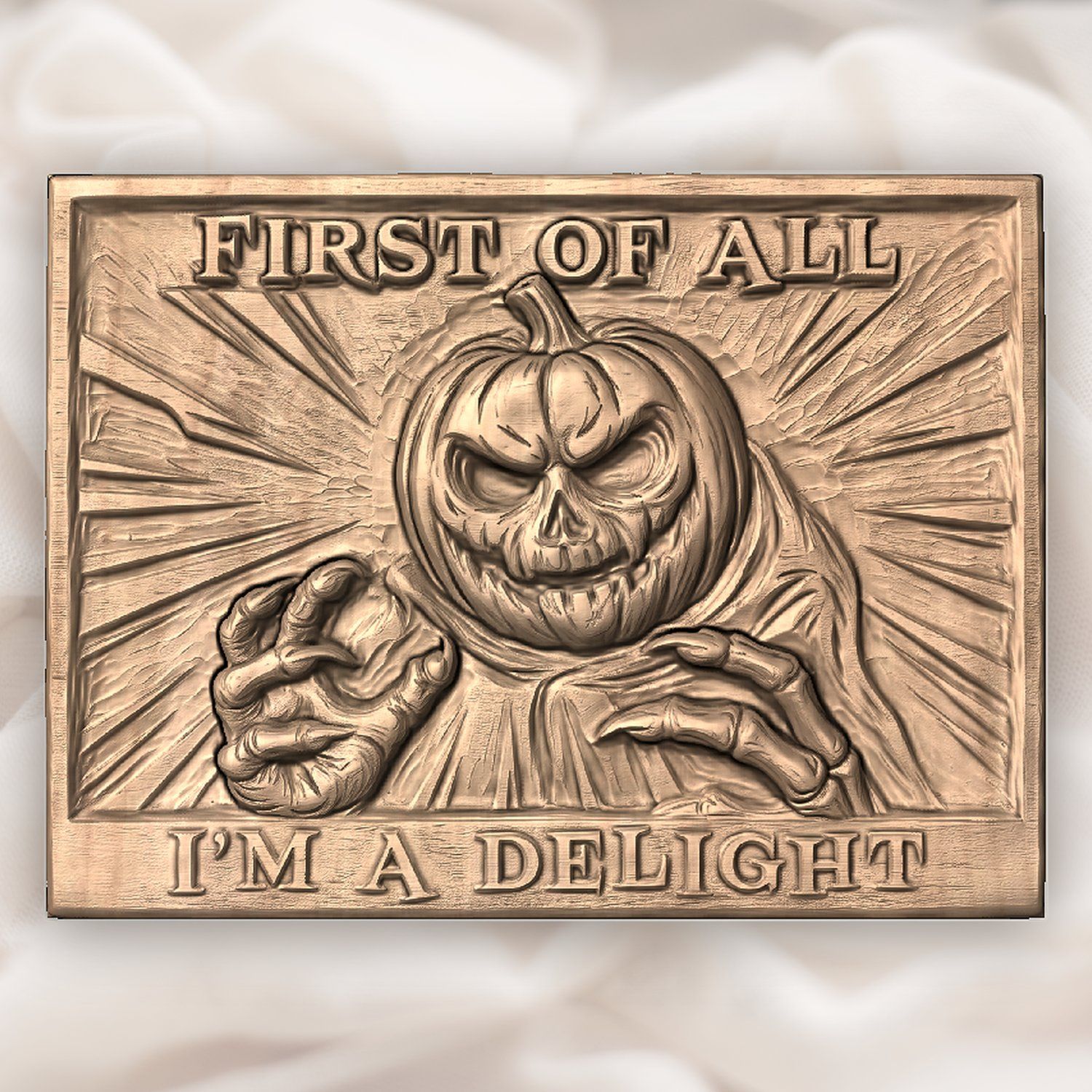 Snarky Halloween Pumpkin Monster CNC Relief STL bas-relief STL — view 4