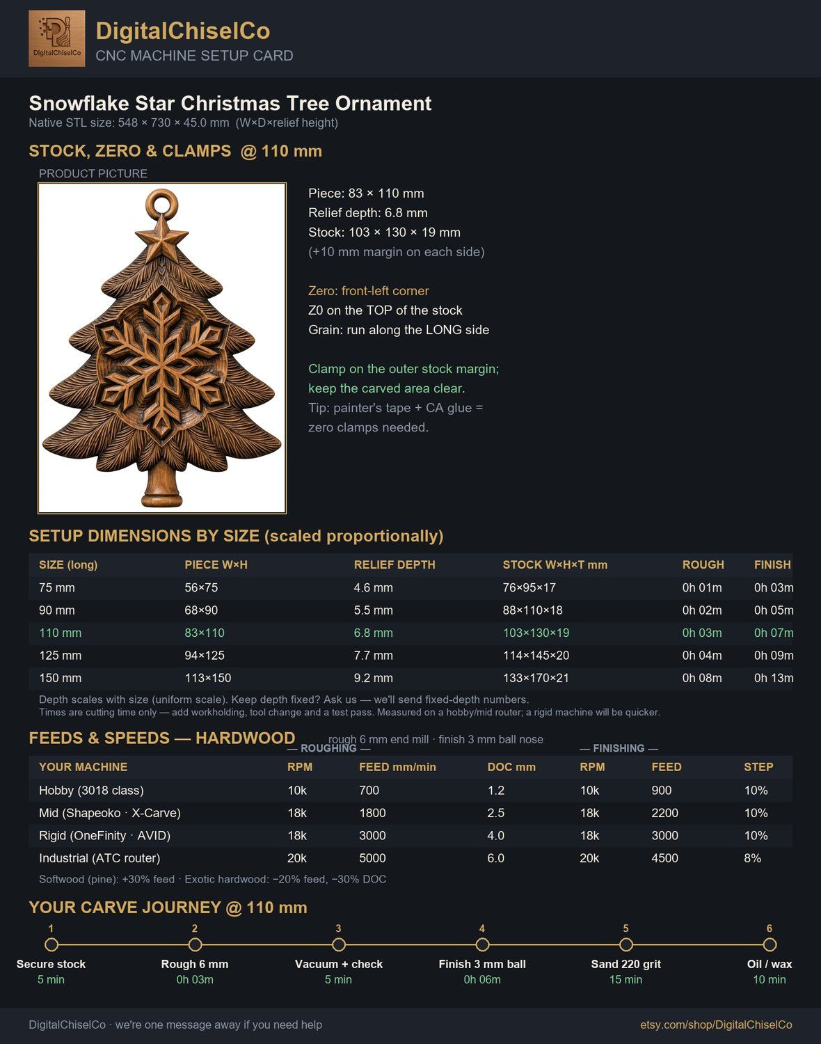 Snowflake Star Christmas Tree Ornament CNC Relief STL bas-relief STL — view 2