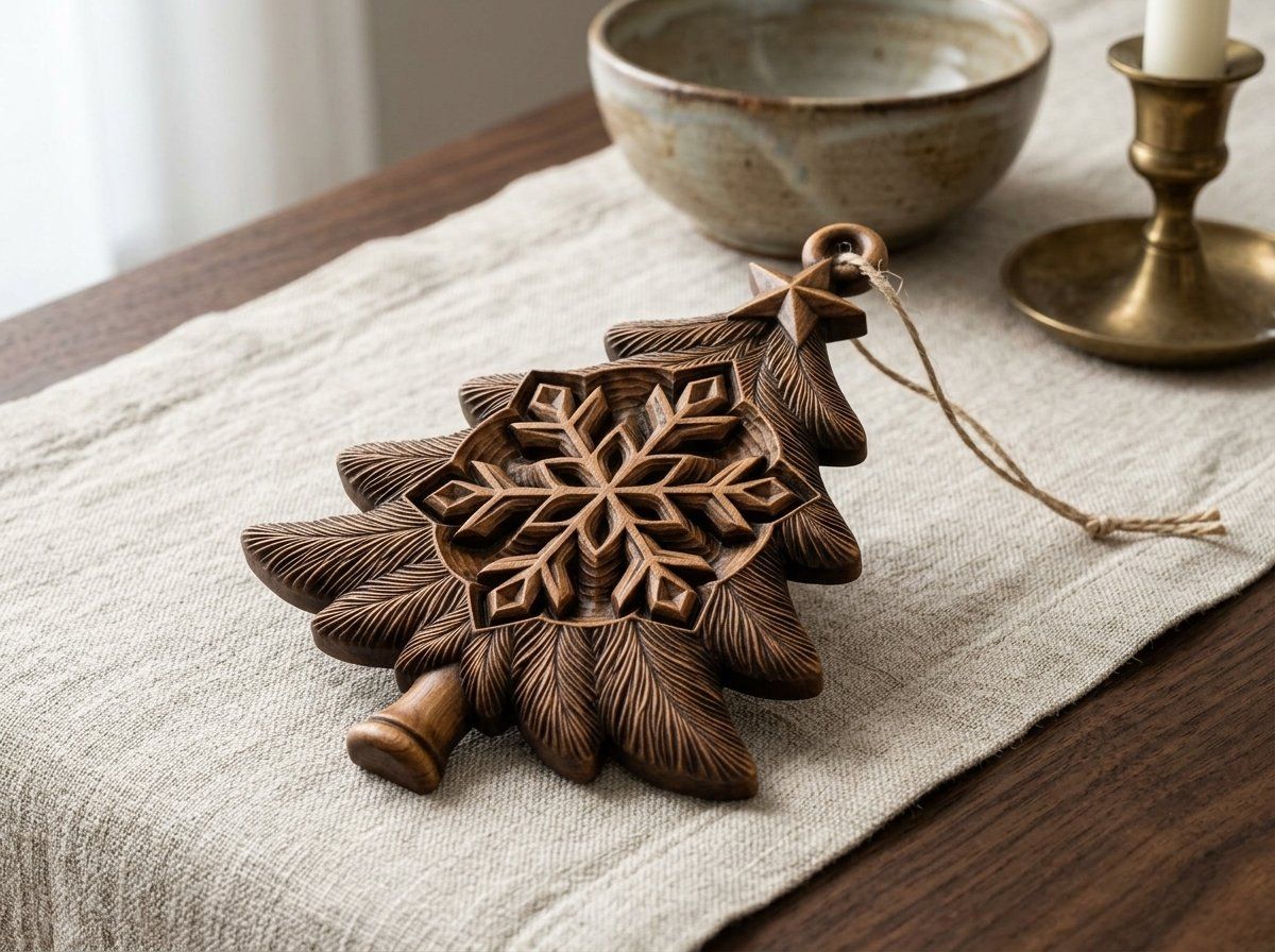 Snowflake Star Christmas Tree Ornament CNC Relief STL bas-relief STL — view 13