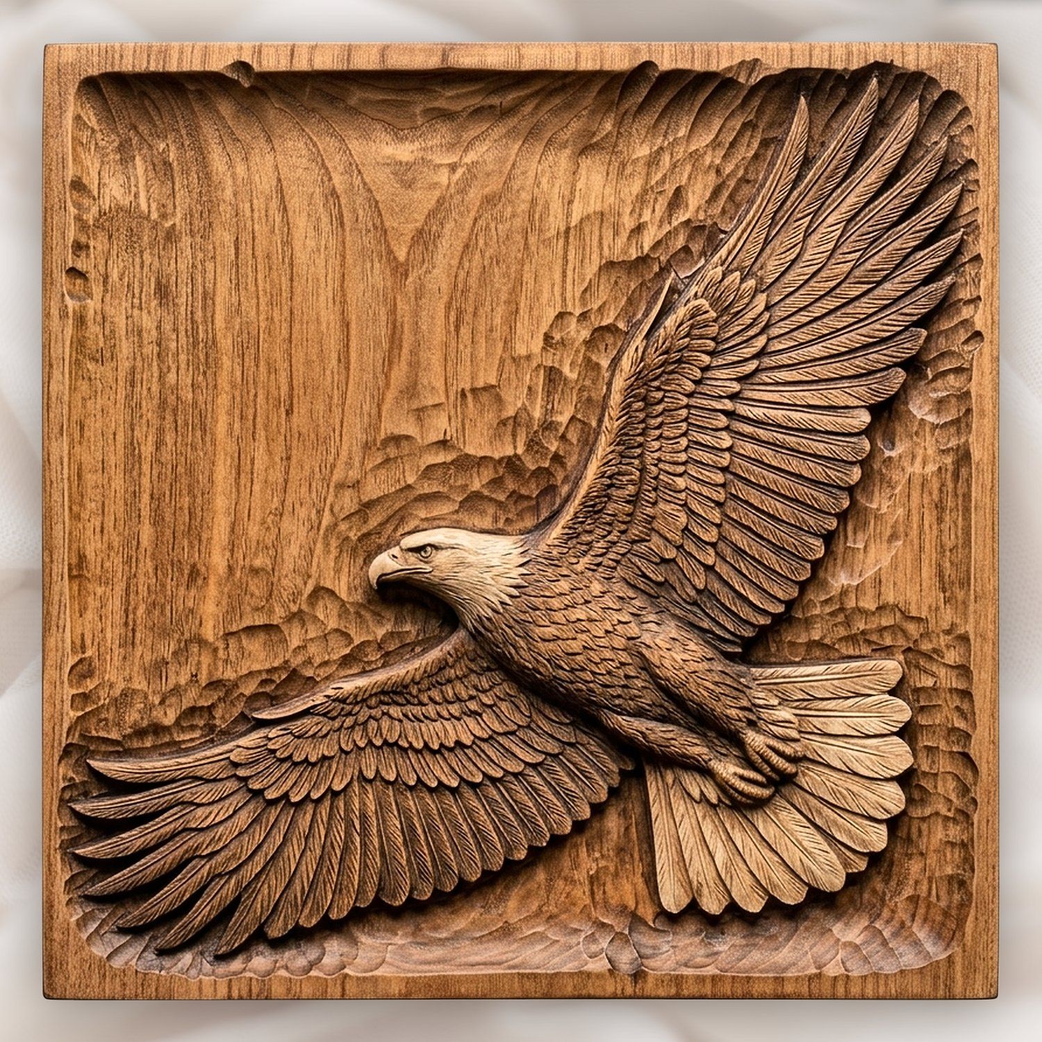 Soaring Bald Eagle Flight CNC Relief STL bas-relief STL design