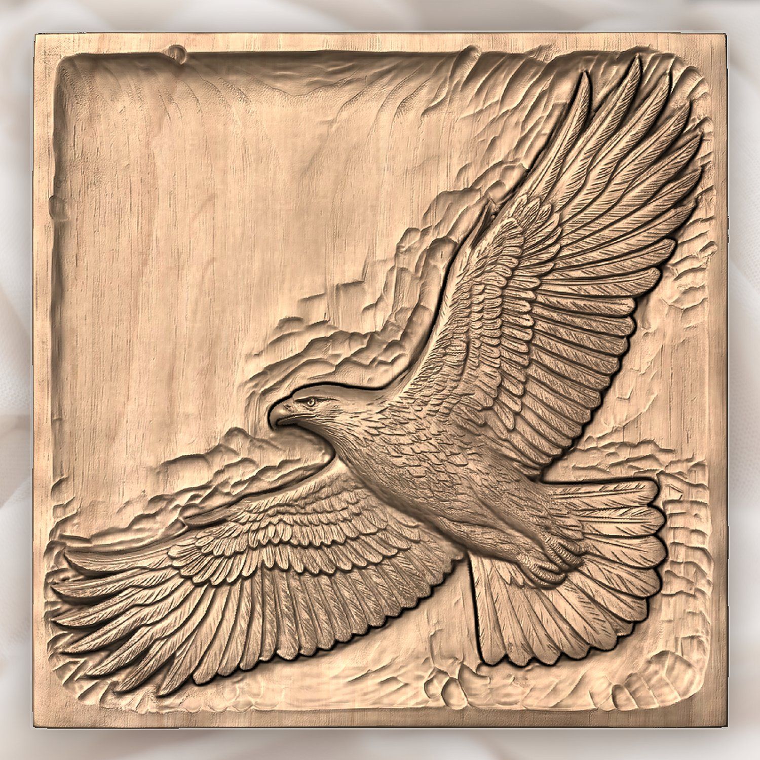 Soaring Bald Eagle Flight CNC Relief STL bas-relief STL — view 4
