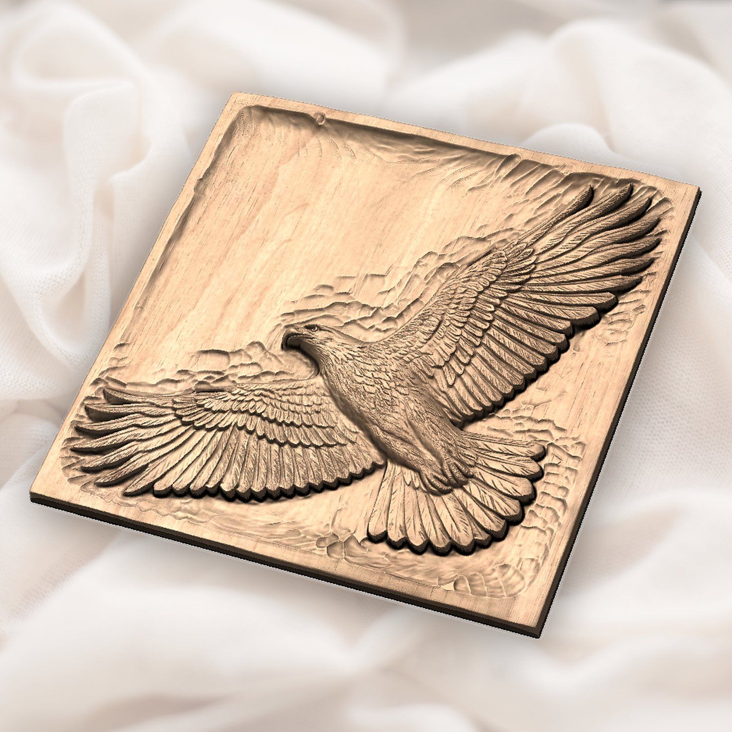 Soaring Bald Eagle Flight CNC Relief STL bas-relief STL — view 5