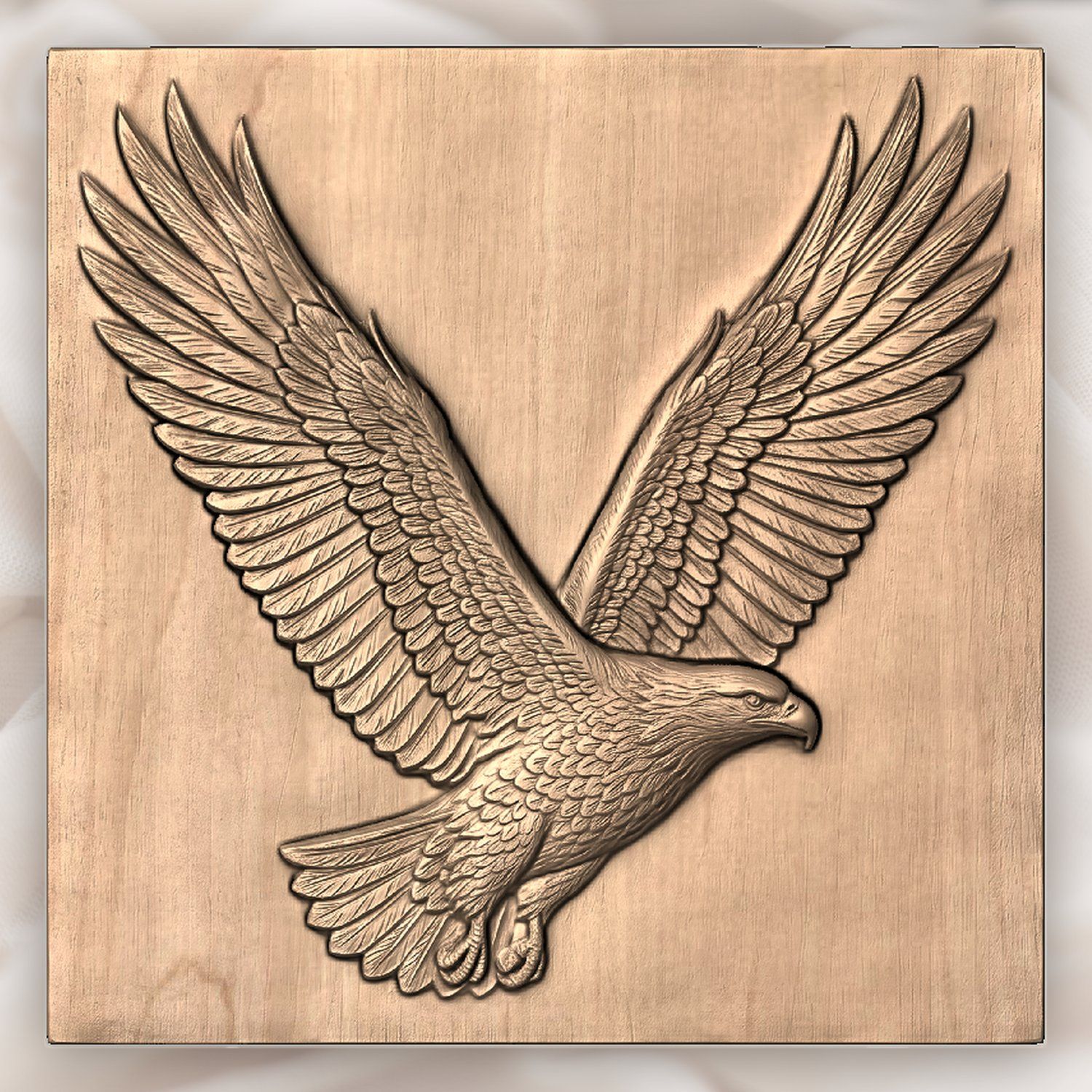 Soaring Majestic Bald Eagle CNC Relief STL bas-relief STL — view 4