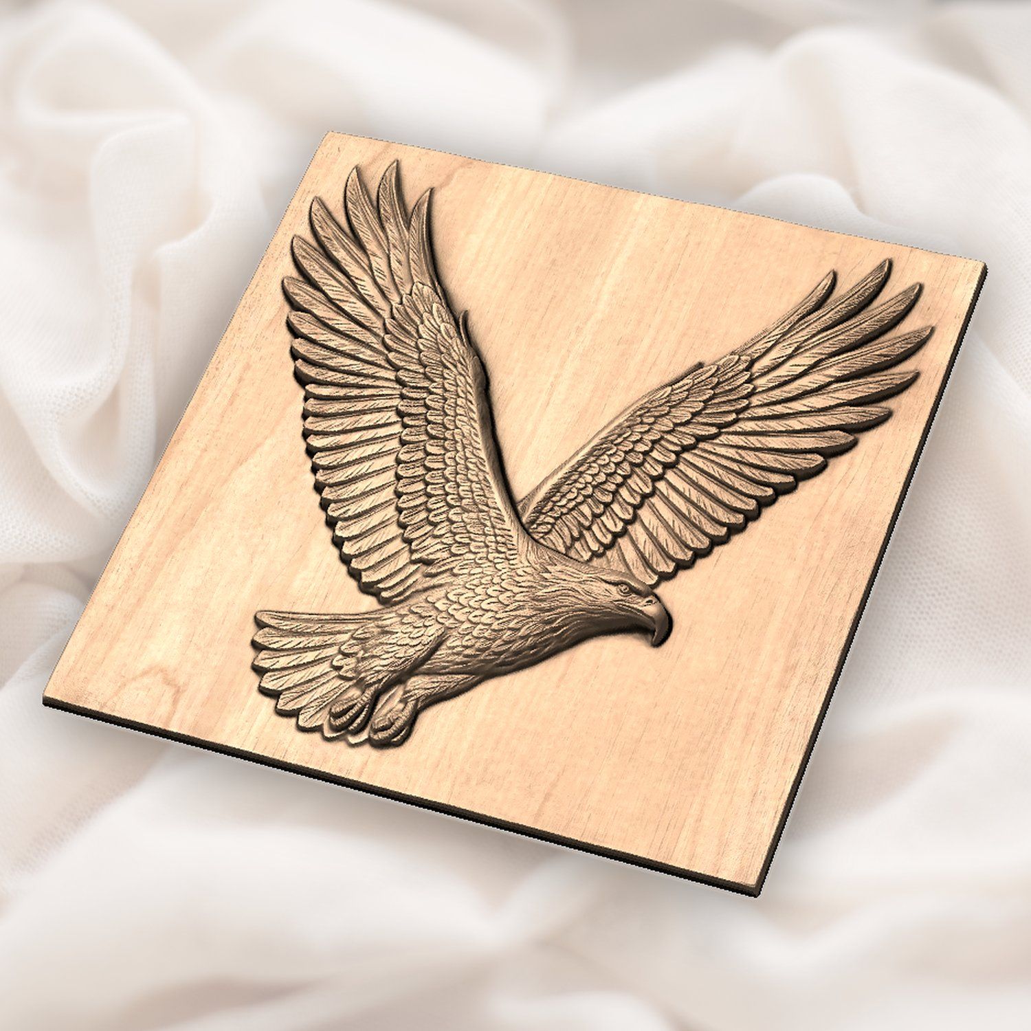 Soaring Majestic Bald Eagle CNC Relief STL bas-relief STL — view 5