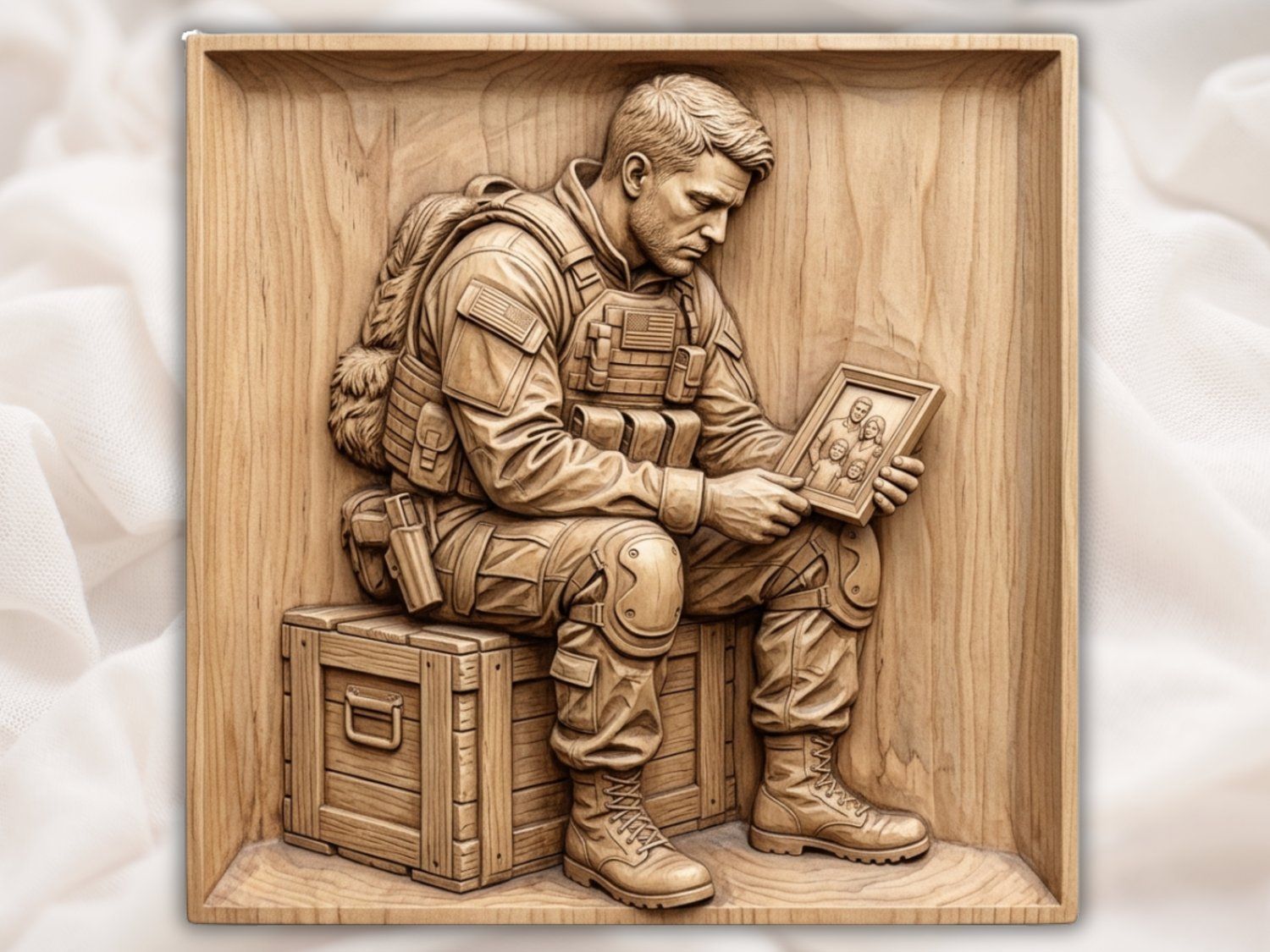 Soldier Family Sacrifice Memory CNC Relief STL bas-relief STL — view 2