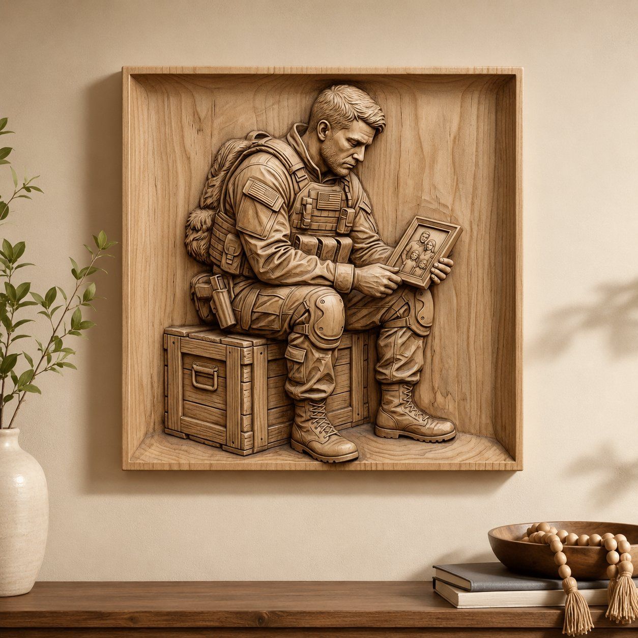 Soldier Family Sacrifice Memory CNC Relief STL bas-relief STL — view 6
