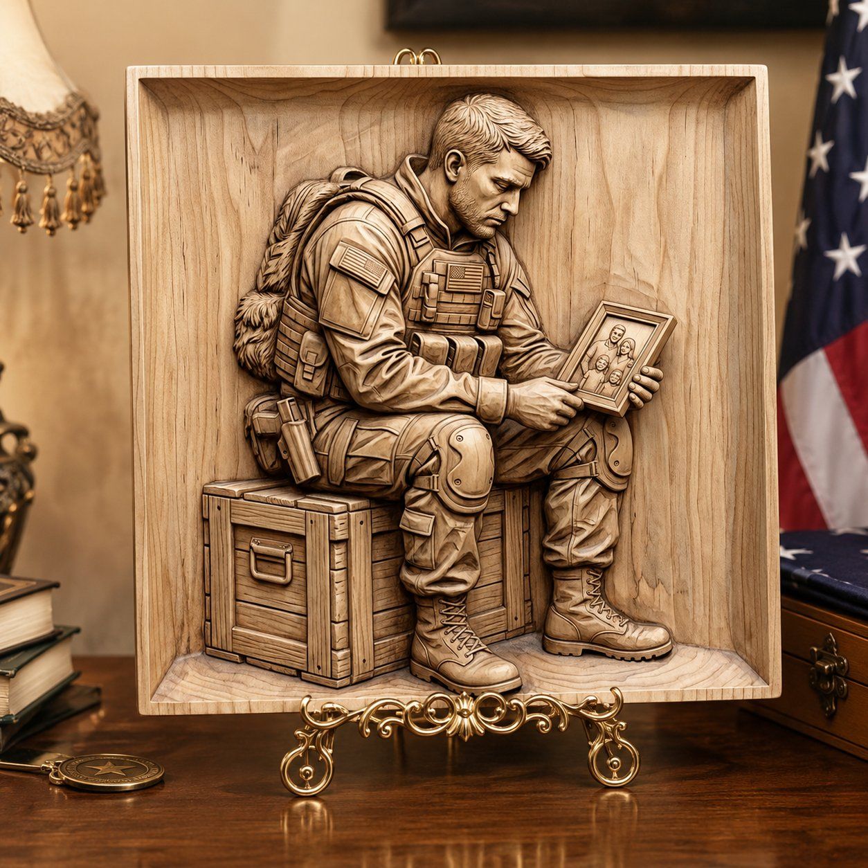 Soldier Family Sacrifice Memory CNC Relief STL bas-relief STL — view 7