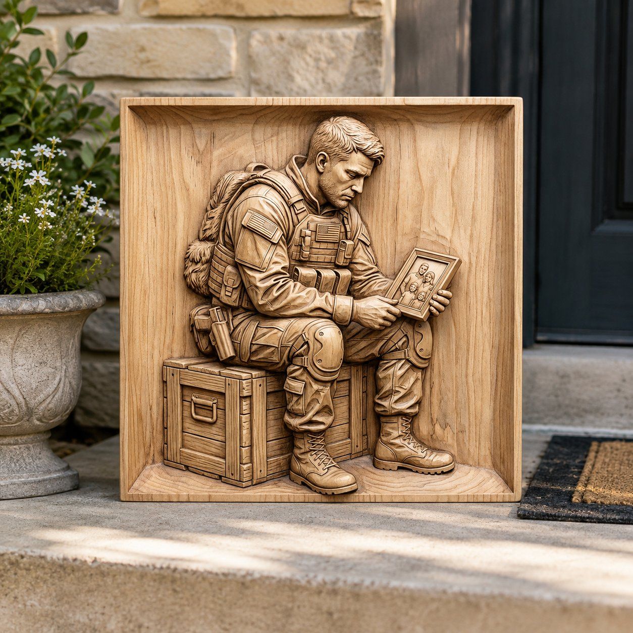 Soldier Family Sacrifice Memory CNC Relief STL bas-relief STL — view 8