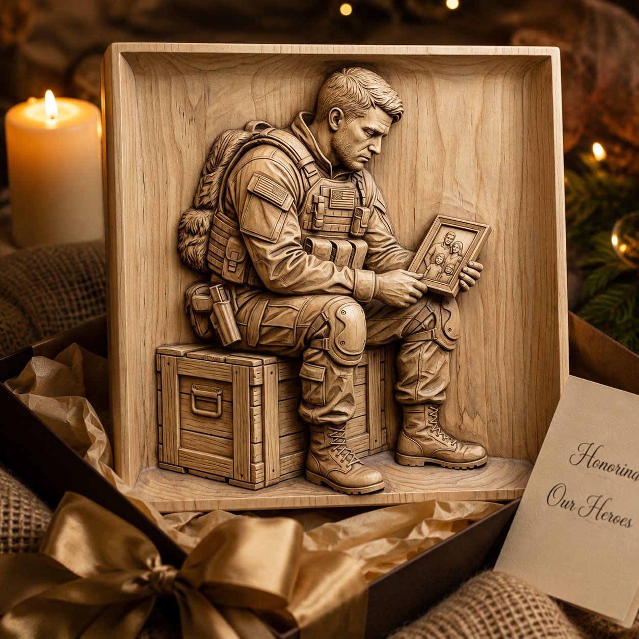 Soldier Family Sacrifice Memory CNC Relief STL bas-relief STL — view 9