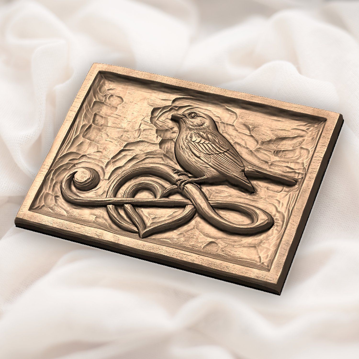 Songbird Heart Treble Clef CNC Relief STL bas-relief STL — view 6