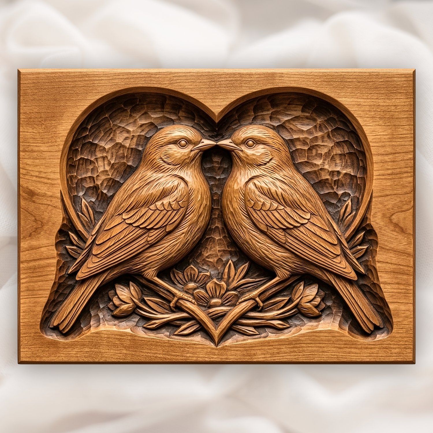 Songbird Love Heart CNC Relief STL bas-relief STL design