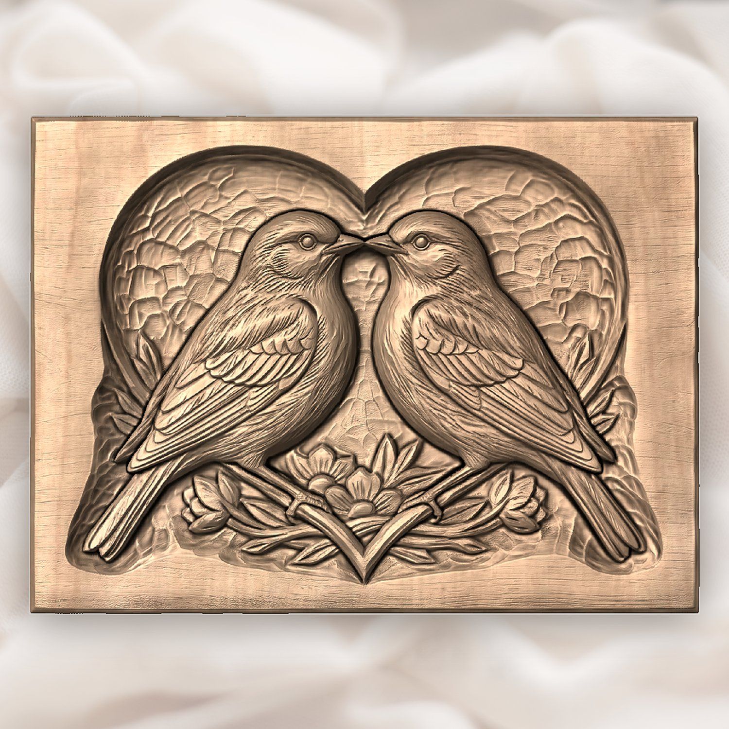 Songbird Love Heart CNC Relief STL bas-relief STL — view 4