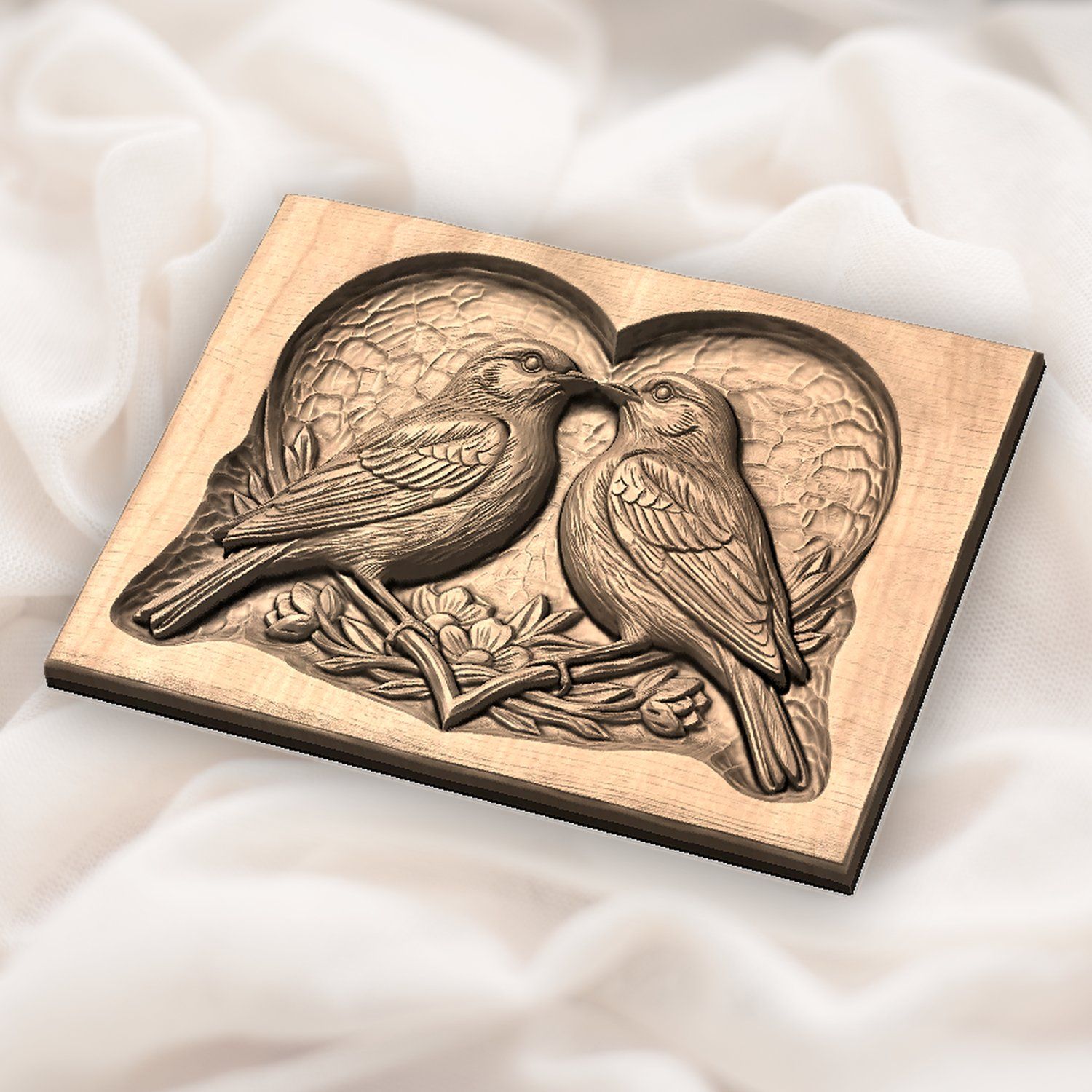 Songbird Love Heart CNC Relief STL bas-relief STL — view 5