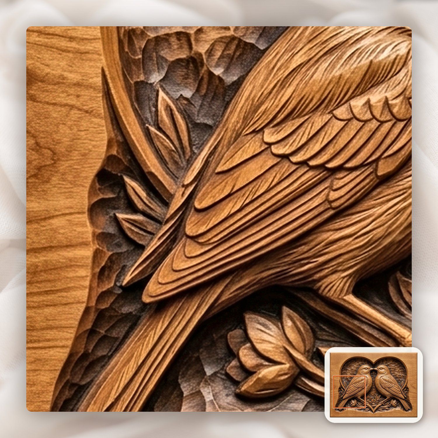 Songbird Love Heart CNC Relief STL bas-relief STL — view 11