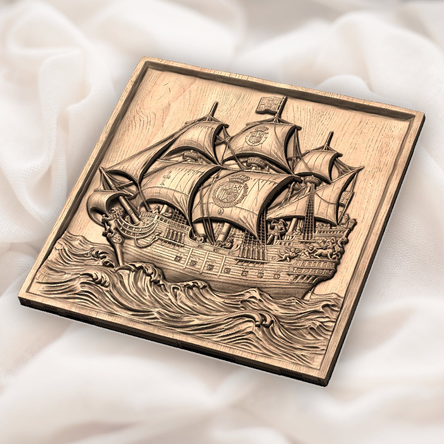 Spanish Galleon Warship CNC Relief STL bas-relief STL — view 4