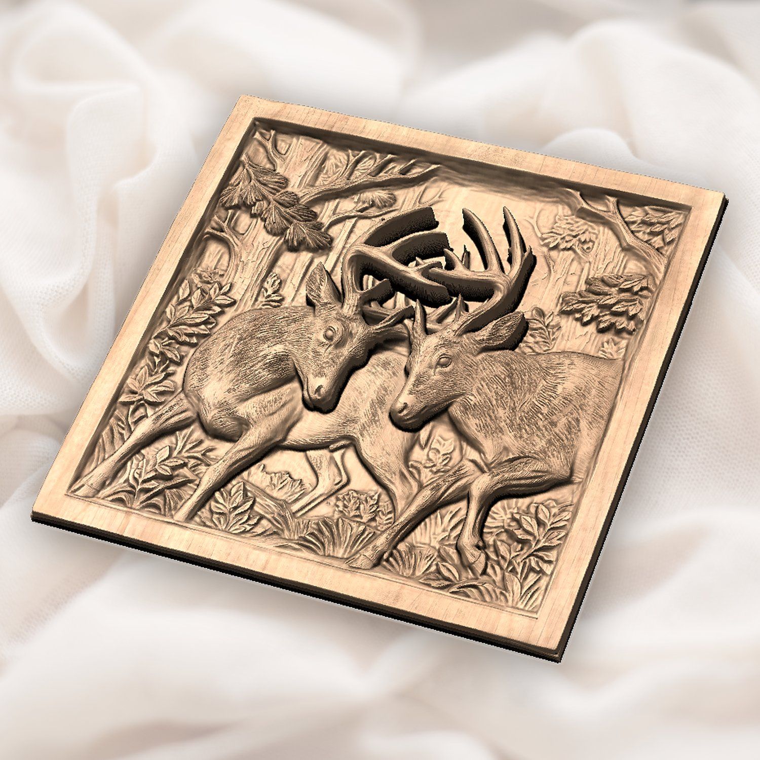 Sparring Bucks Forest Duel CNC Relief STL bas-relief STL — view 5