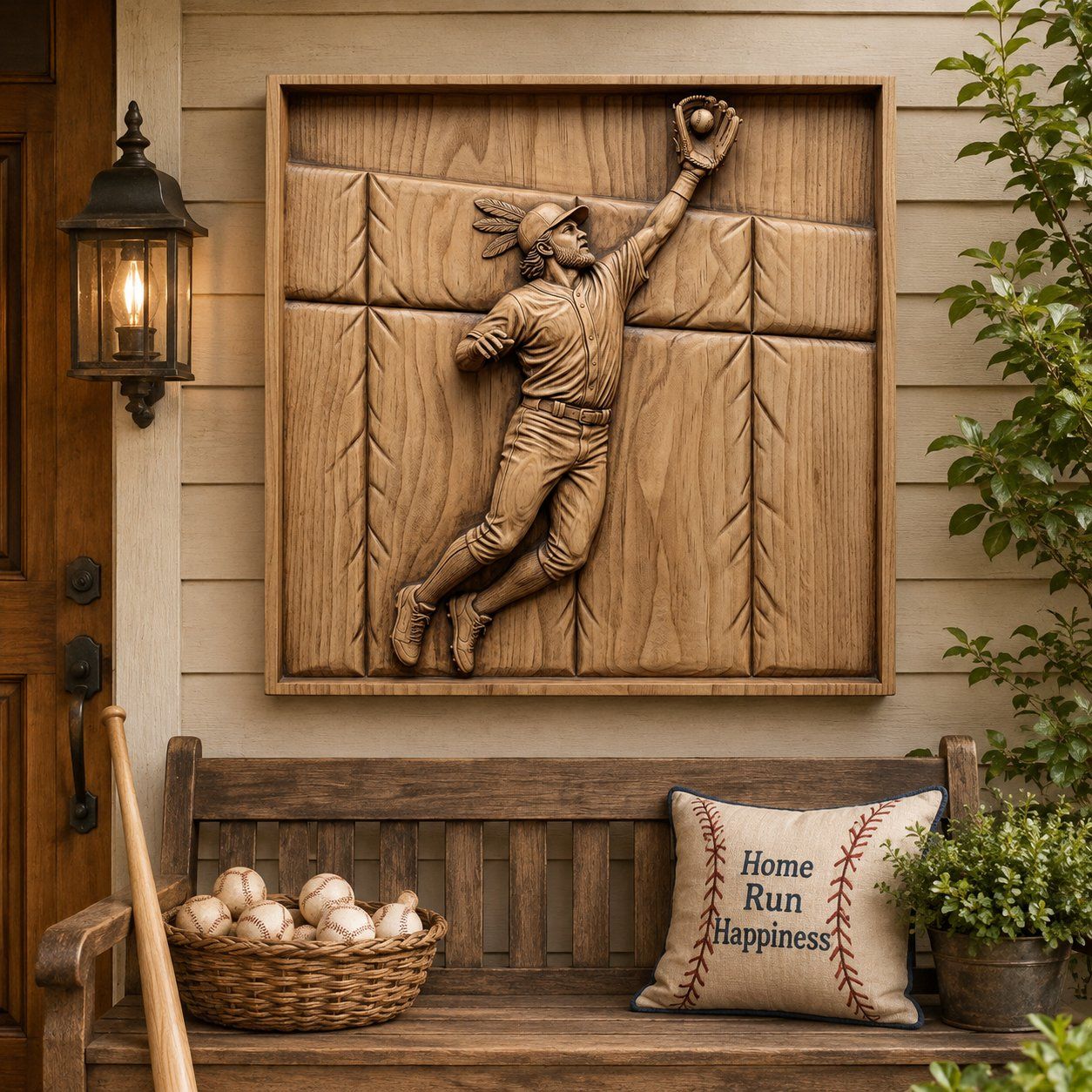 Spectacular Outfielder Catch Baseball CNC Relief STL bas-relief STL — view 8