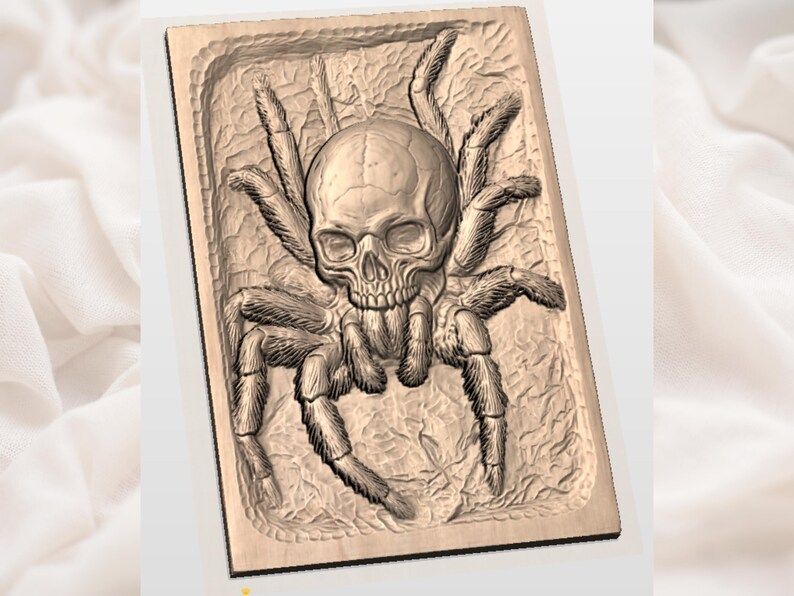 Skull-Bodied Tarantula Bas-Relief Carving STL for CNC bas-relief STL — view 2
