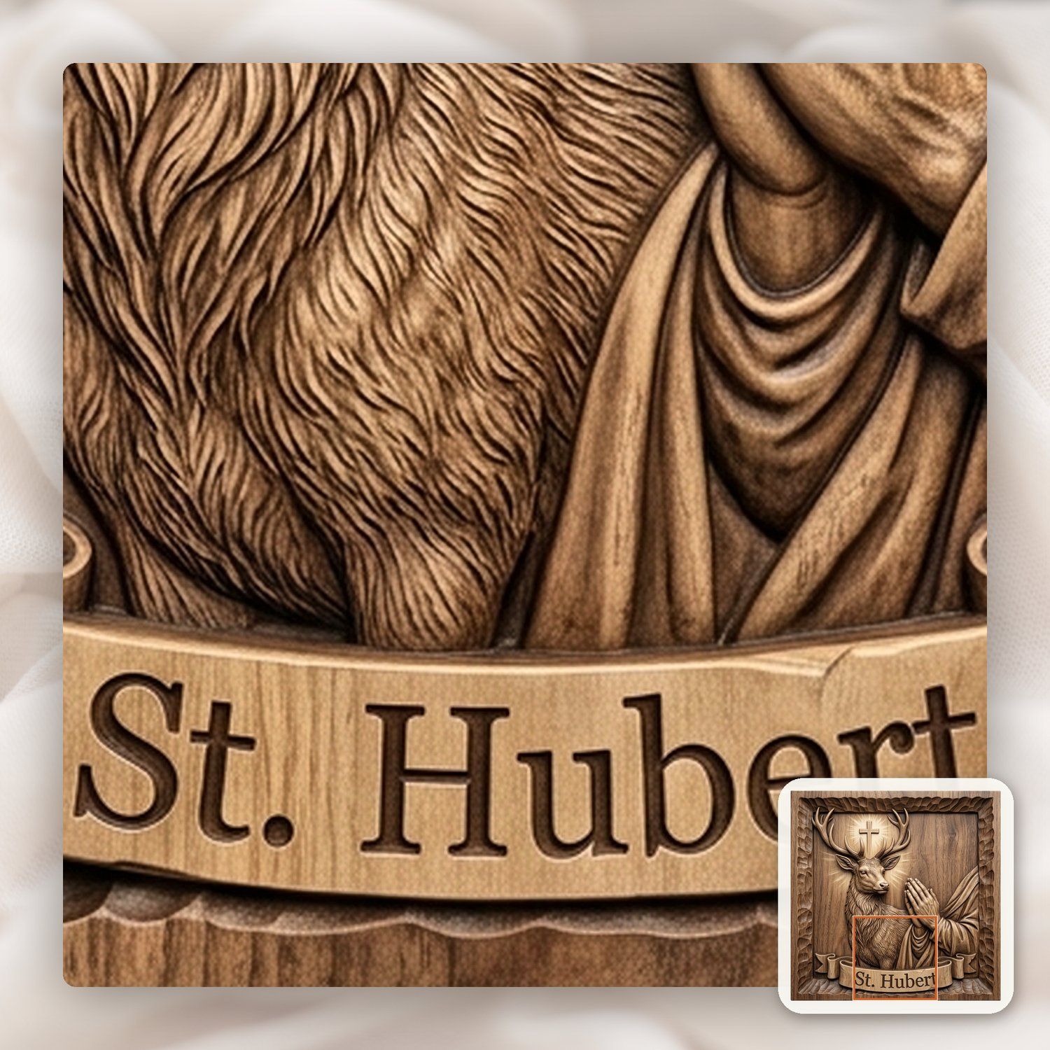 St. Hubert Patron Saint CNC Relief STL bas-relief STL — view 12