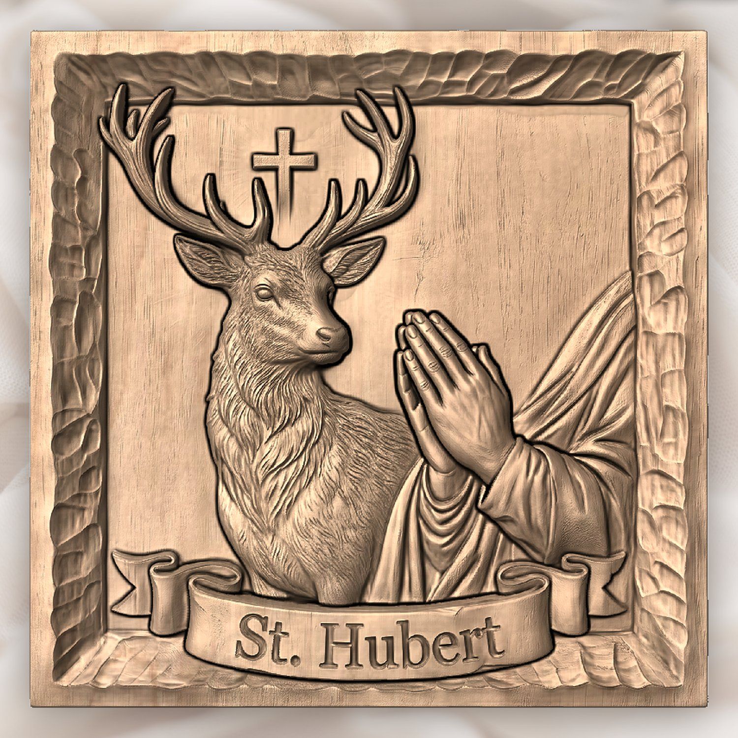 St. Hubert Patron Saint CNC Relief STL bas-relief STL — view 4
