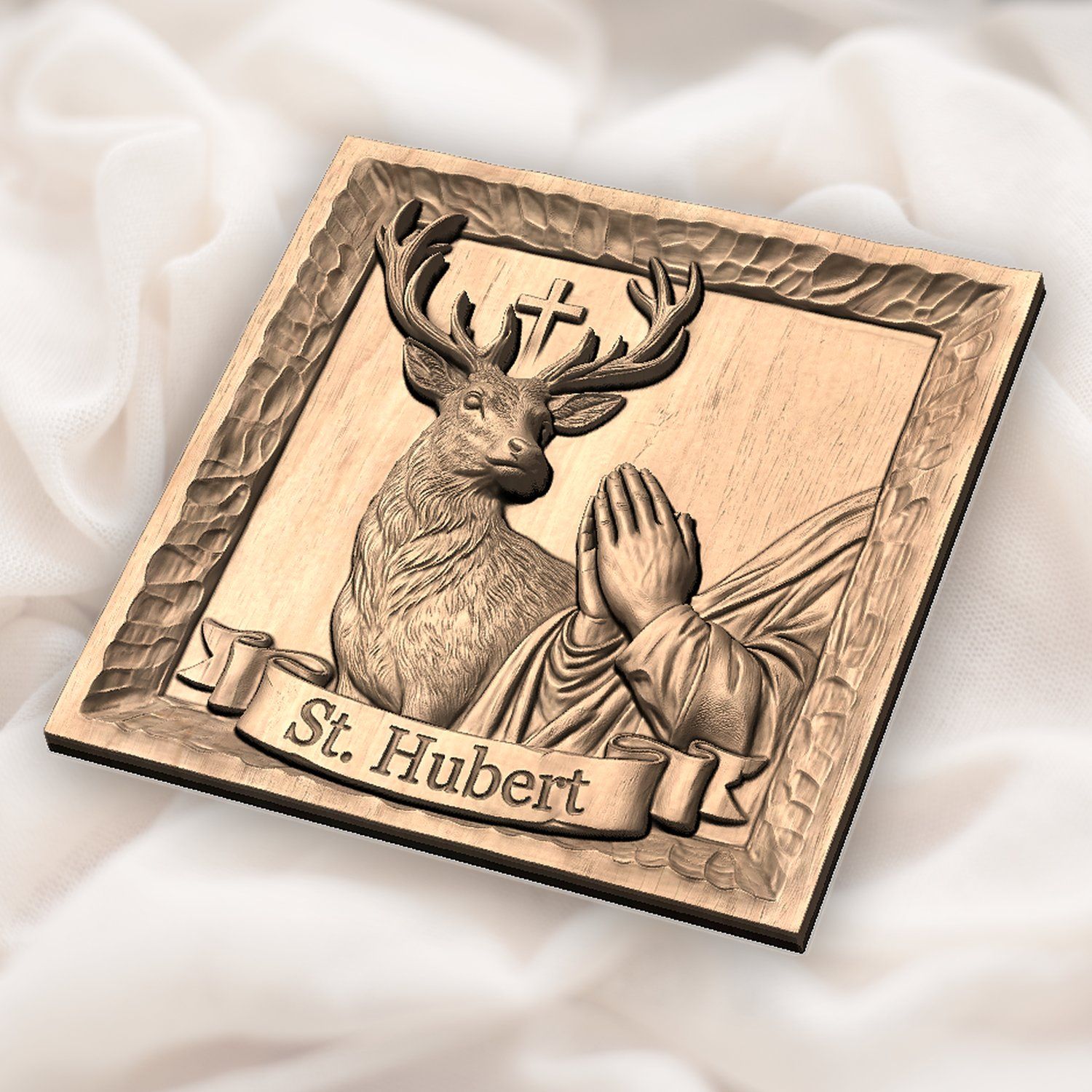 St. Hubert Patron Saint CNC Relief STL bas-relief STL — view 5