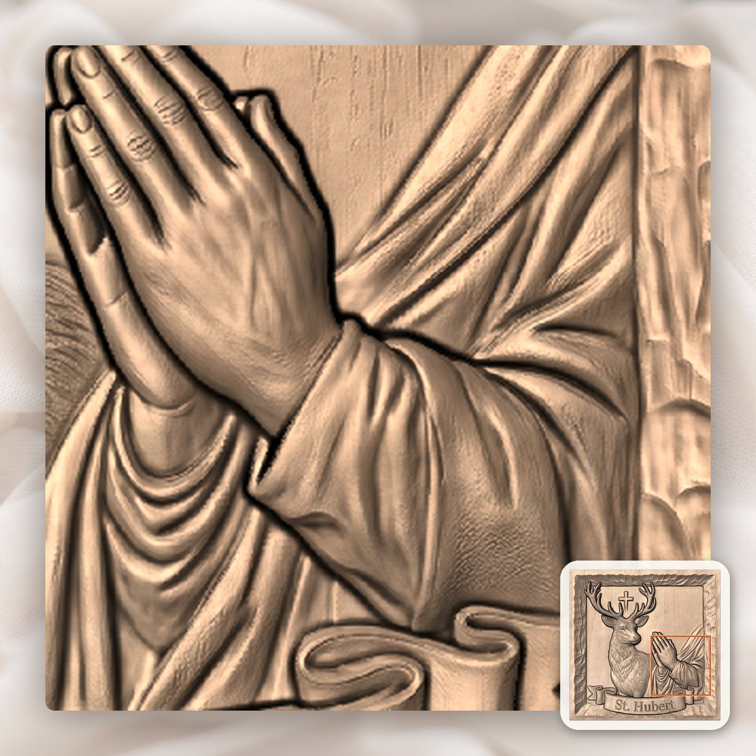 St. Hubert Patron Saint CNC Relief STL bas-relief STL — view 8