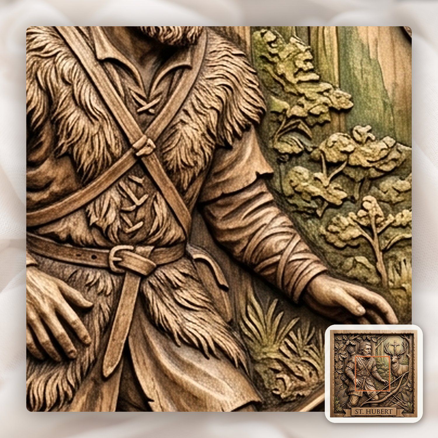 St Hubert Patron Saint of Hunters CNC Relief STL bas-relief STL — view 11