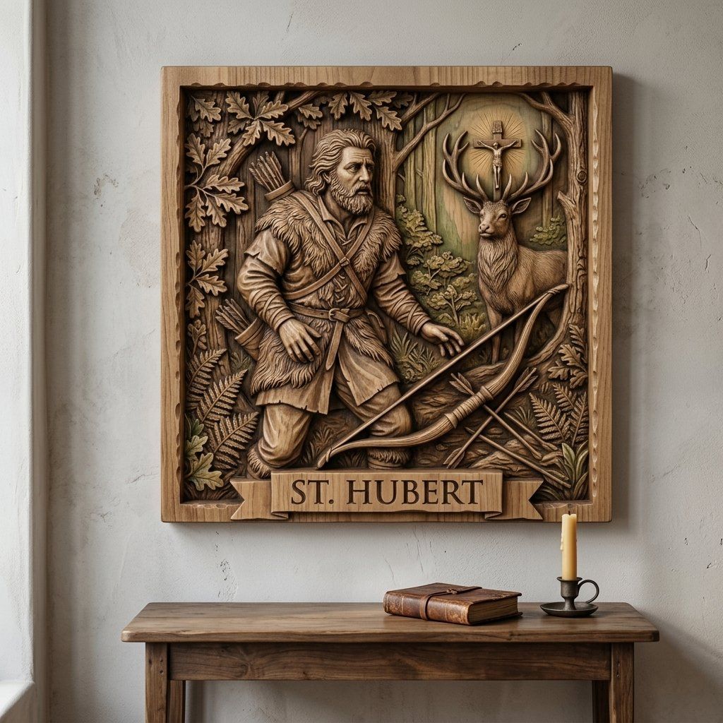 St Hubert Patron Saint of Hunters CNC Relief STL bas-relief STL — view 13